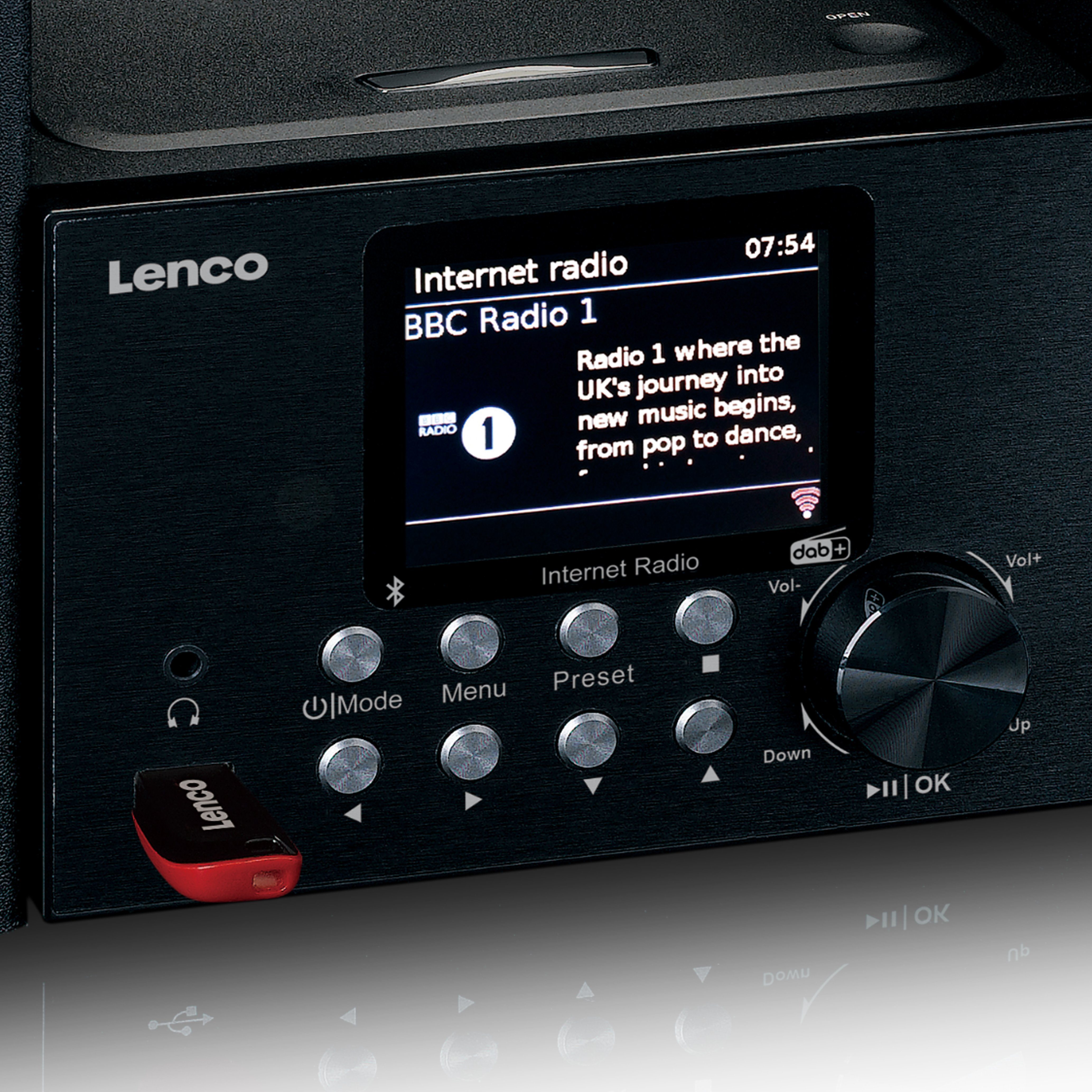 Lenco MC-250BK (DAB+,FM,Internet) CD-Radiorecorder
