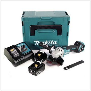 Makita Winkelschleifer Makita DGA 513 RFJ Akku Winkelschleifer 18V 125mm Brushless + 2x Akku 3,0Ah + Ladegerät + Makpac