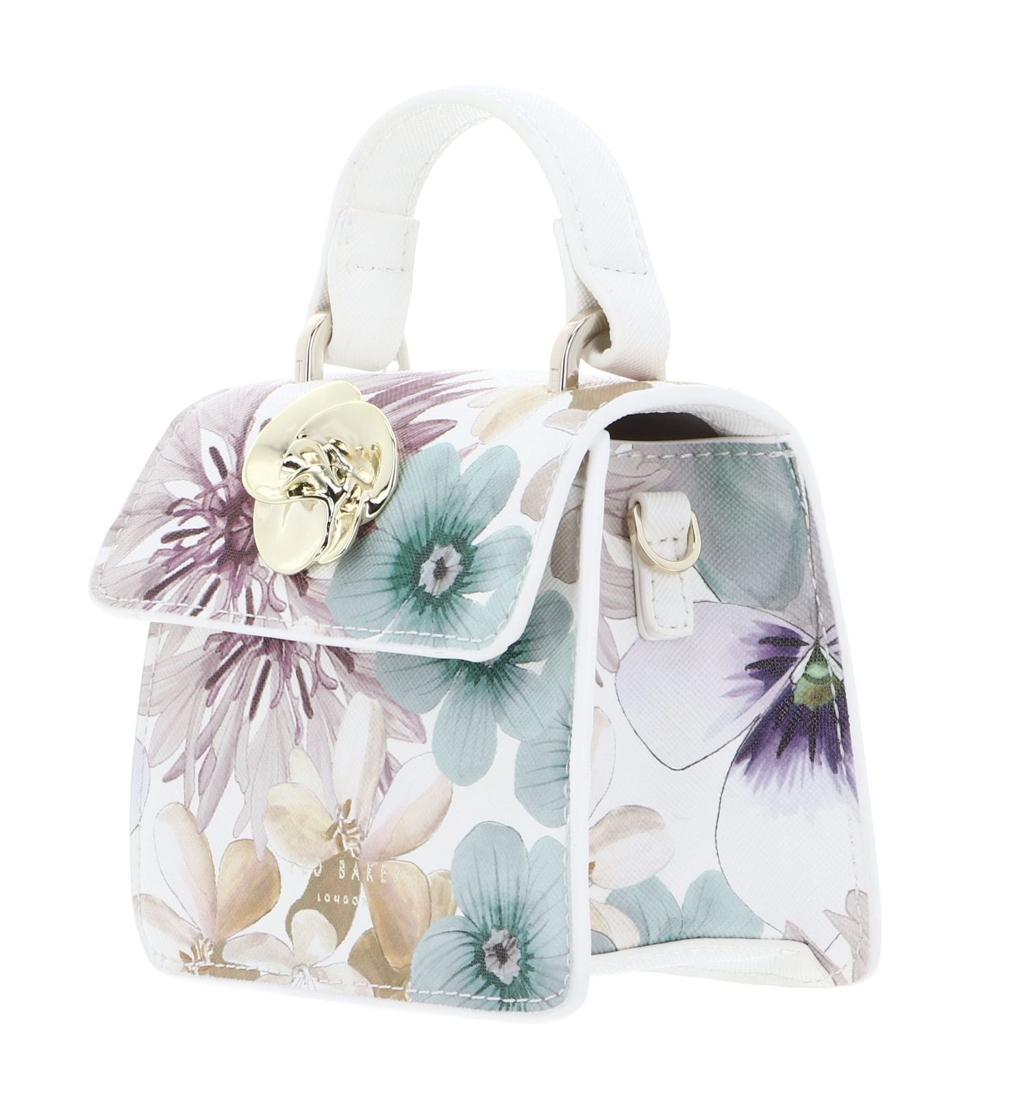 Ted Baker Umhängetasche Petal Print Mini Top Handle Rose Detail Bag
