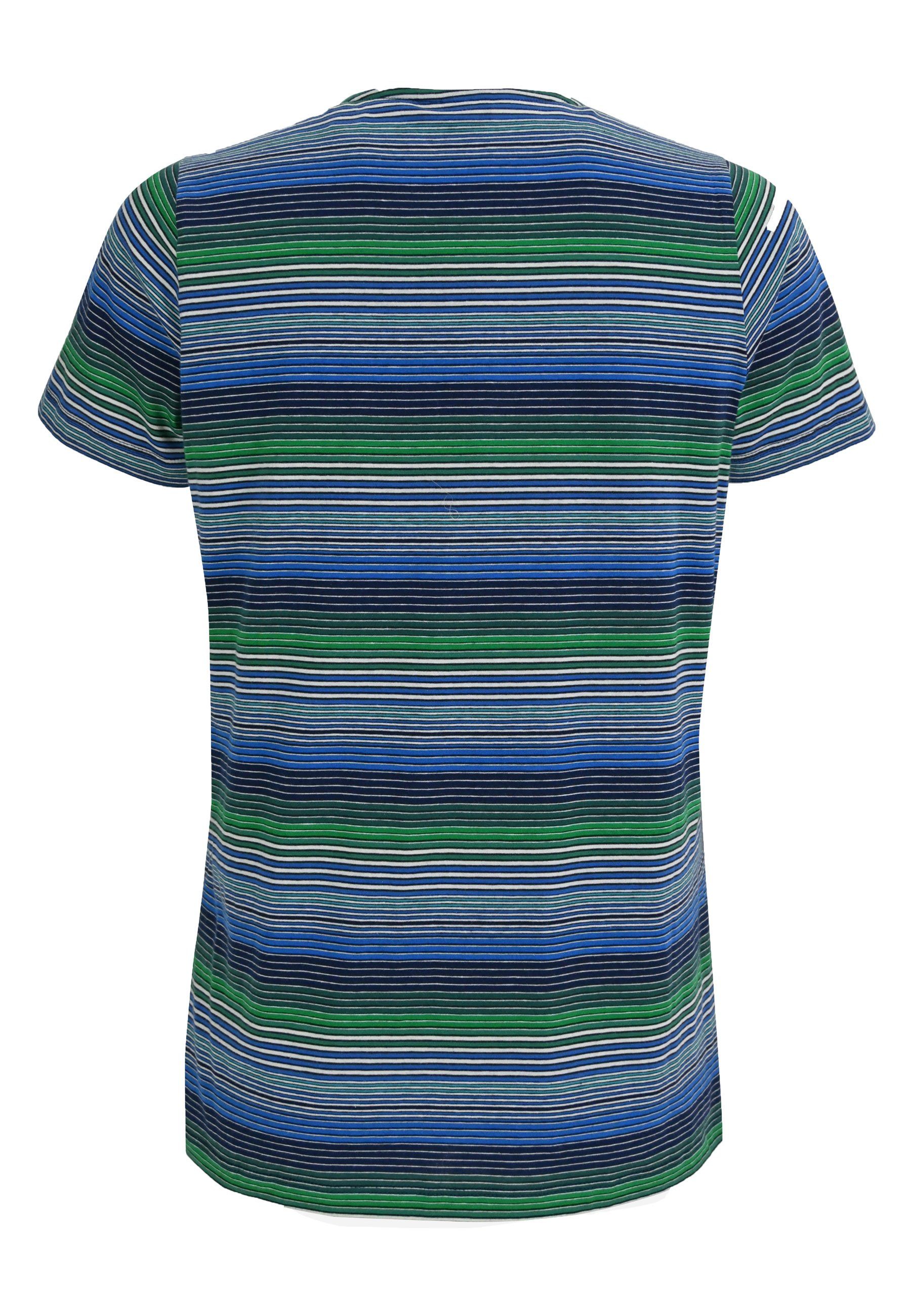 Elkline T-Shirt Candystriped bunt - green blue gestreift