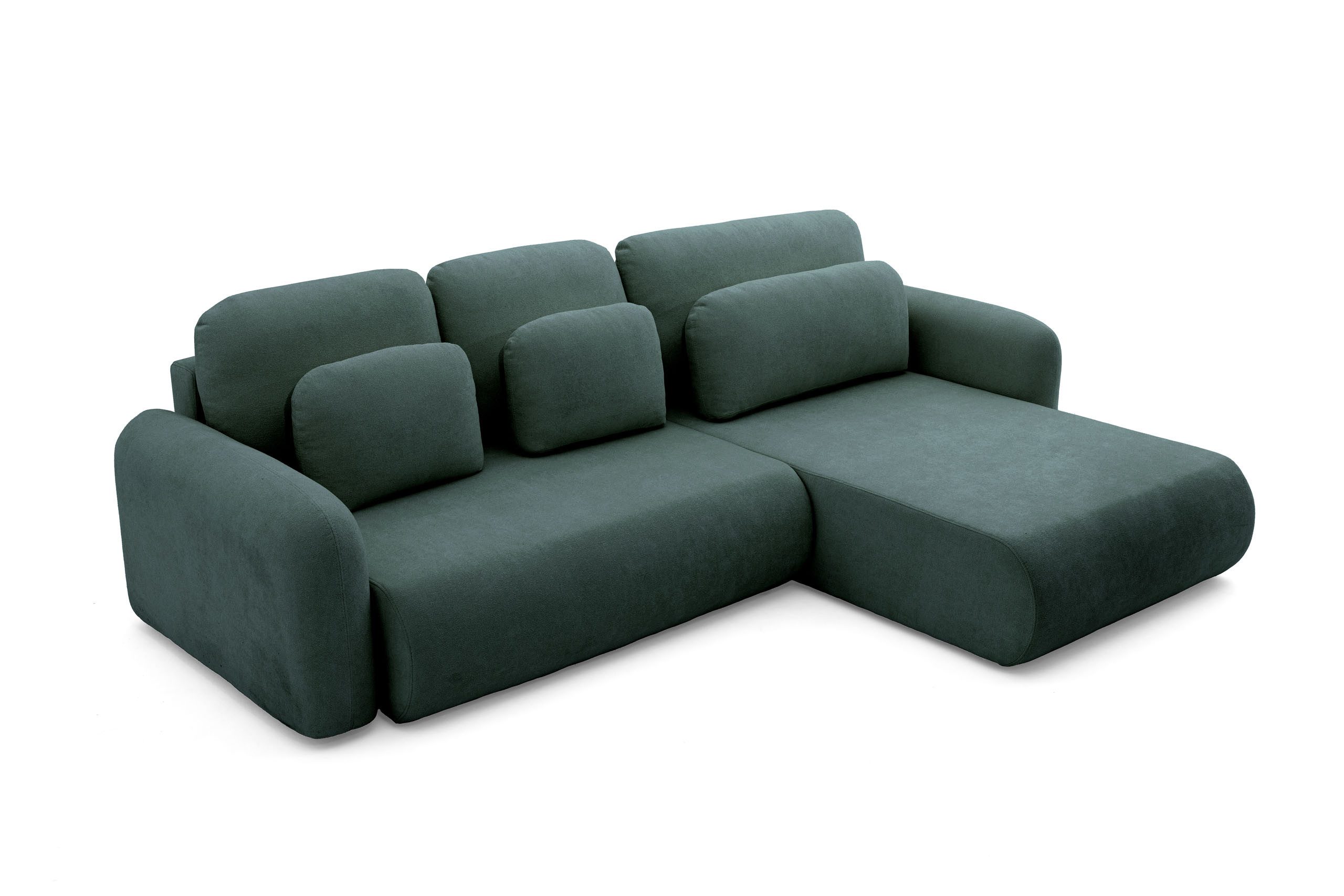 Muffo Ecksofa NEST, Schlaffunktion, Bettwäschebehälter