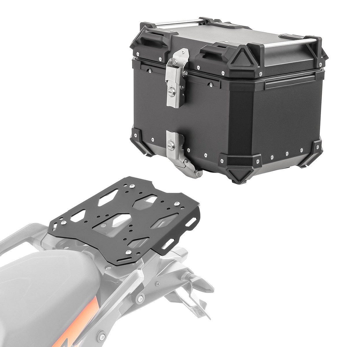Bagtecs Topcase Set Alu Topcase + Gepäckbrücke passend für KTM 1190 Adventure/ R 13-16