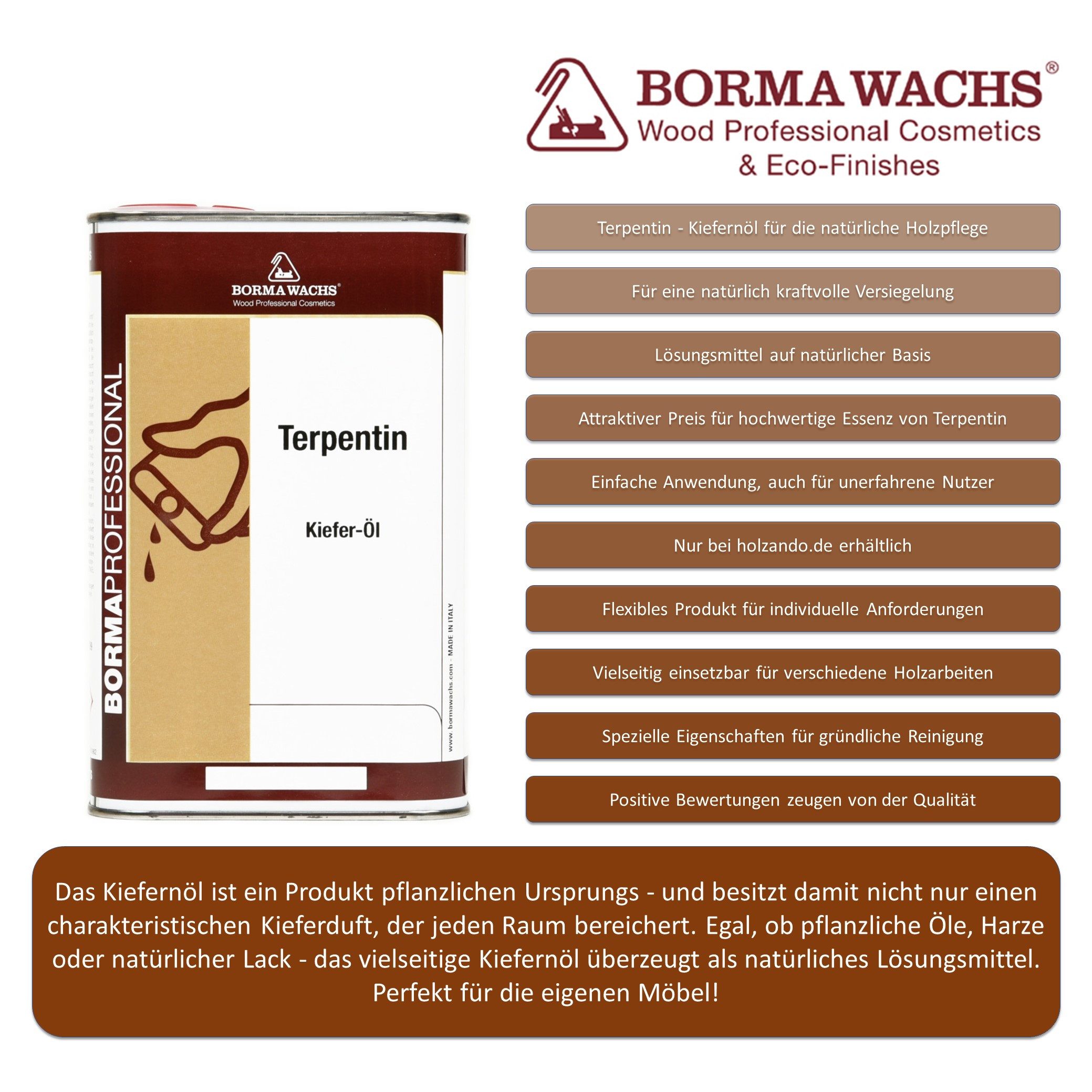 BORMA Universal-Verdünner Essenz von Terpentin 1 Liter