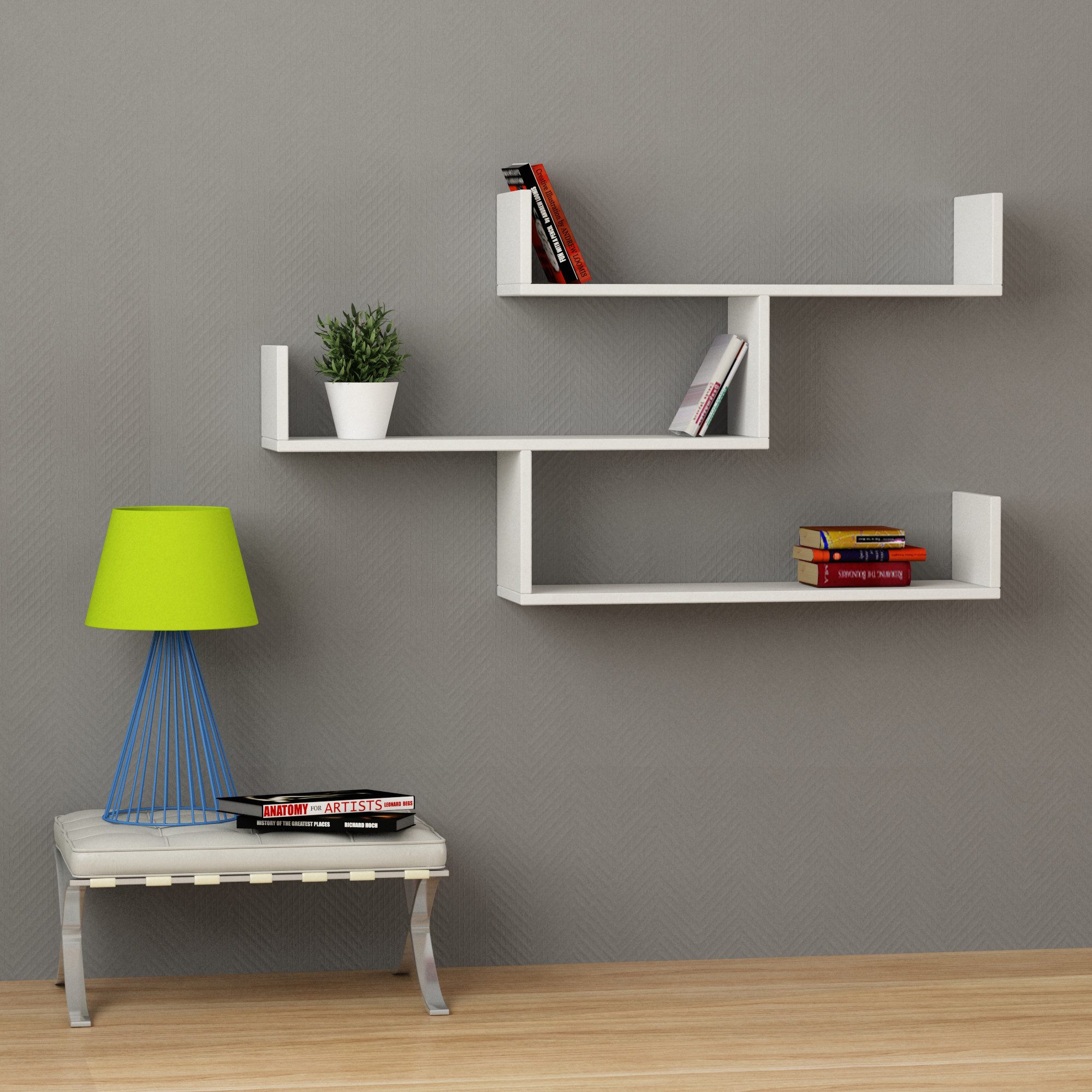 Decortie Bücherregal Tibet, Wandregal Modernes Bücherregal, günstig online kaufen