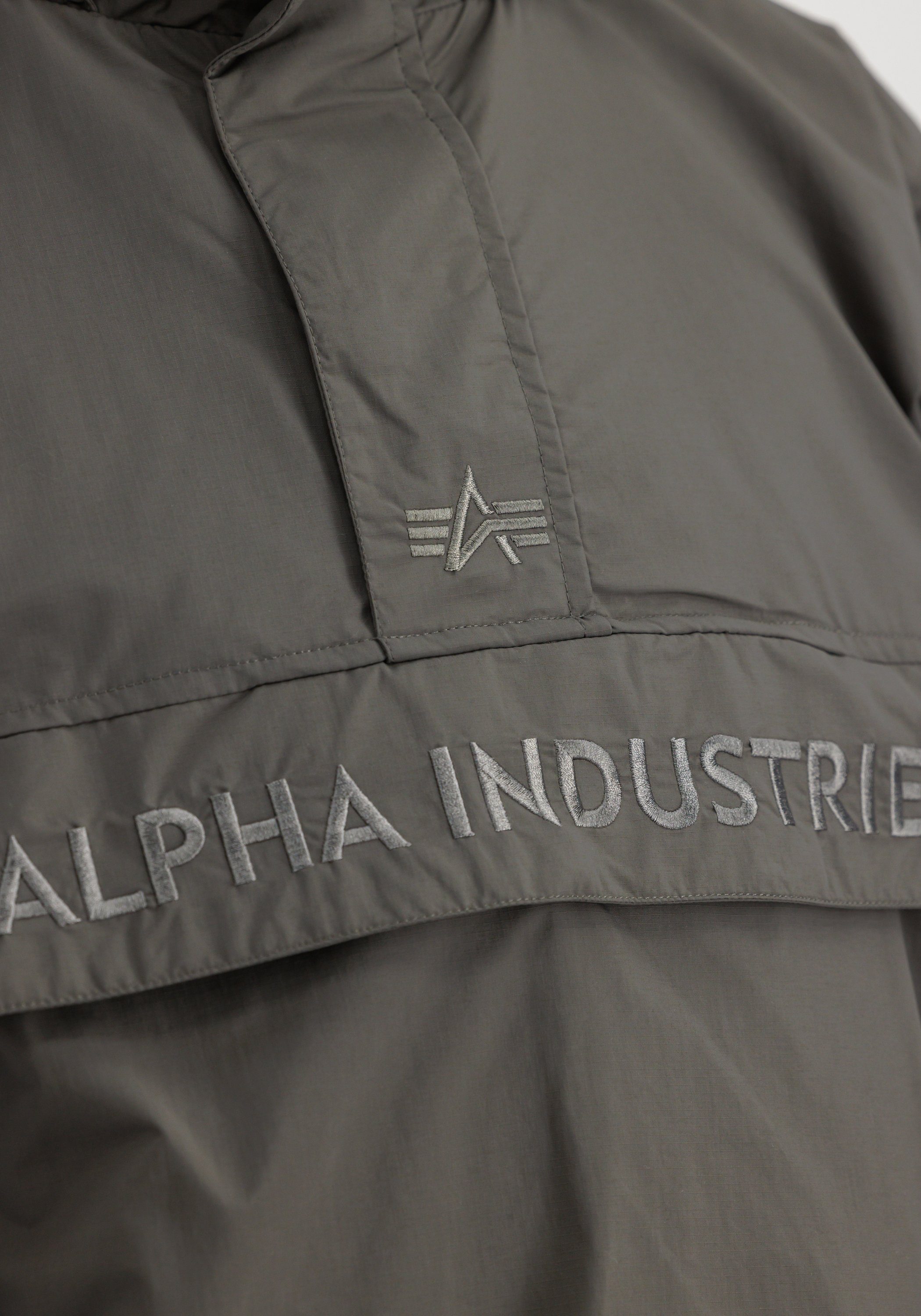 Alpha Anorak Logo Men - Jackets Embroidery Industries Anorak Utility greyblack Industries Alpha