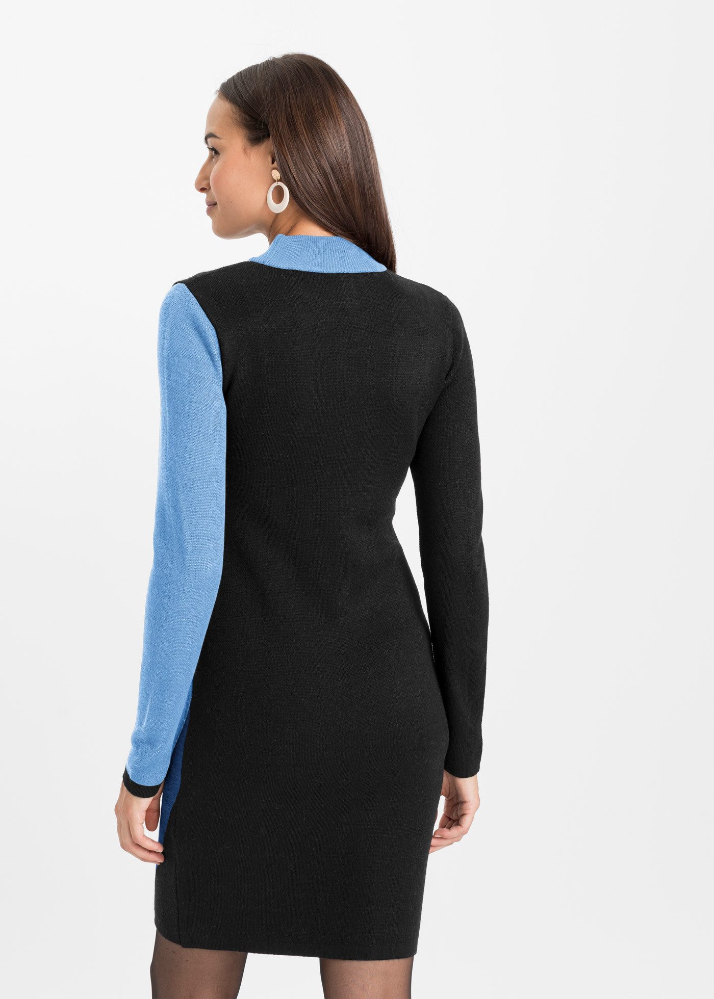 bonprix Strickkleid aus Polyacryl, eng anliegende Passform, mit Jacquard-Muster