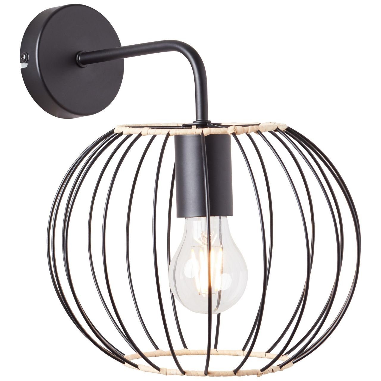 Brilliant Wandleuchte Lampe, A60, 52W, 1x E27, matt, Für LED-Leu schwarz Silemia, Silemia Wandleuchte