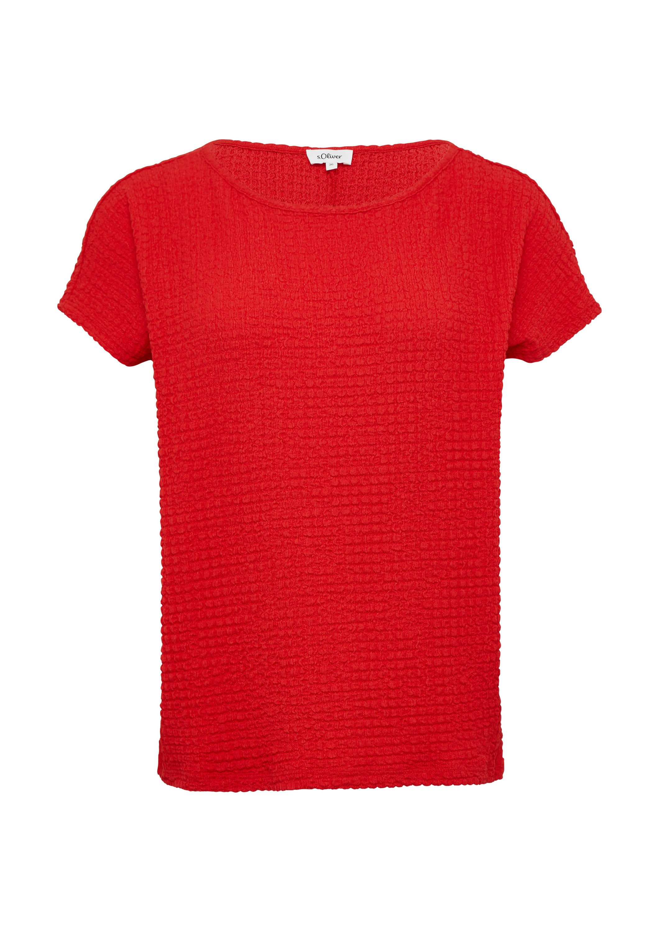 s.Oliver Kurzarmshirt T-Shirt Relaxed-Fit-Shirt in Struktur-Optik günstig online kaufen