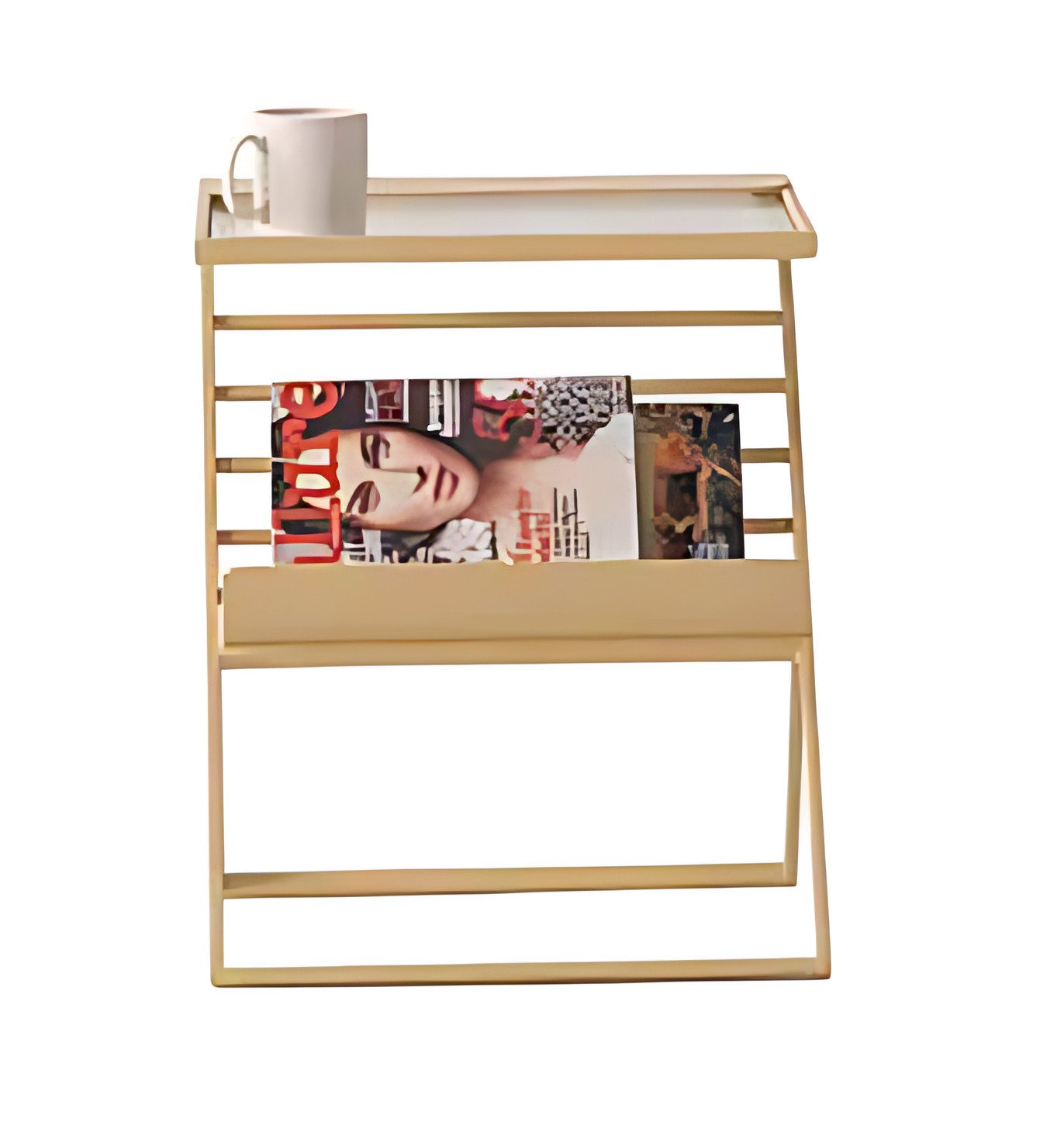 JVmoebel Beistelltisch Beistelltisch in Beige mit Zeitungsablage – Kompakt und robust (1-St), Made in Europe
