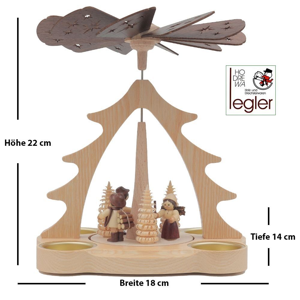 Dieter Legler GmbH & cm - Erzgebirge Weihnachtspyramide Co. 15x19x24 Waldarbeiter Pyramide KG Original Tisch