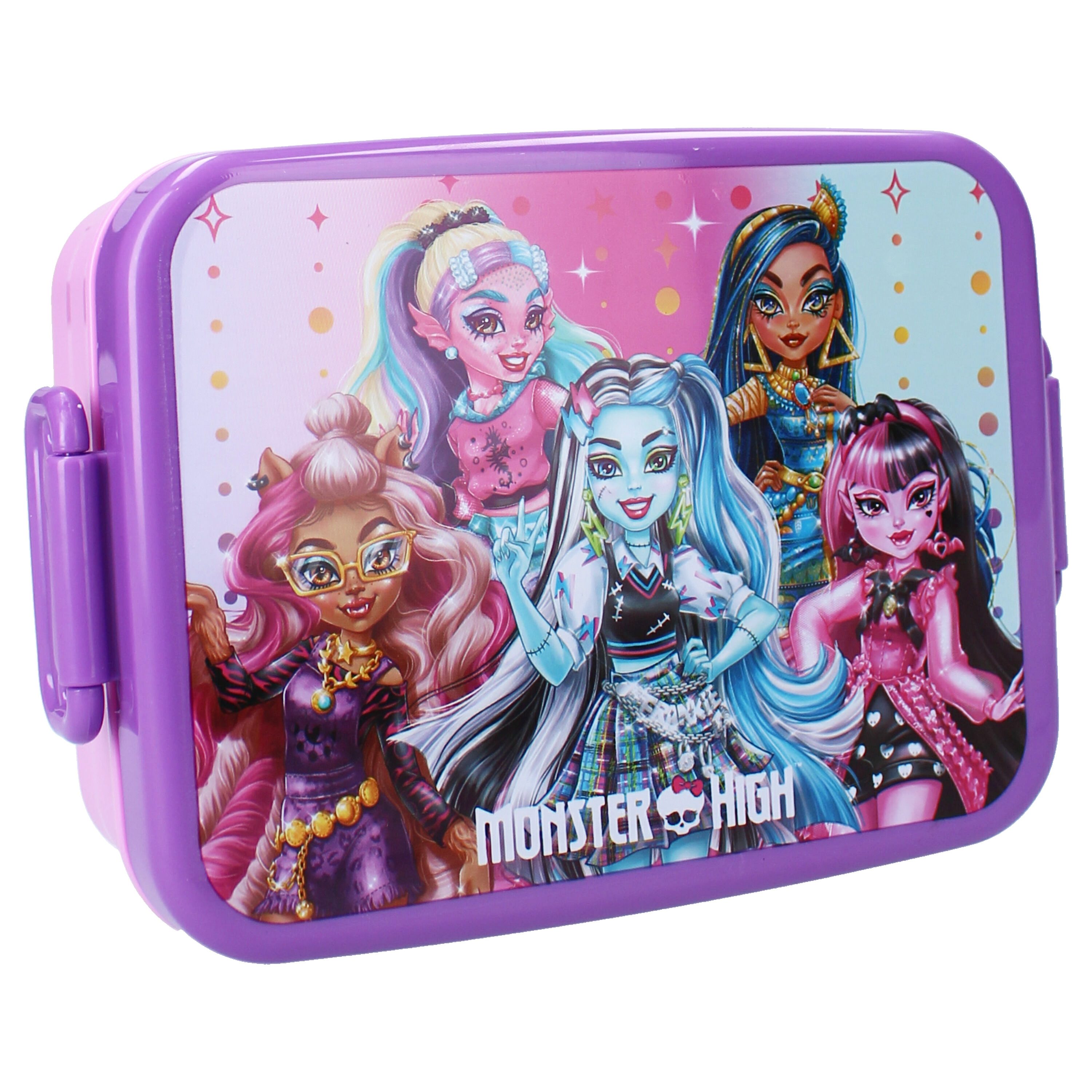 Monster High Lunchbox Monster High 4 tlg. Kinder Lunch Set Brotdose plus 3 Snackboxen, Kunststoff, (4-tlg., Spar-Set)