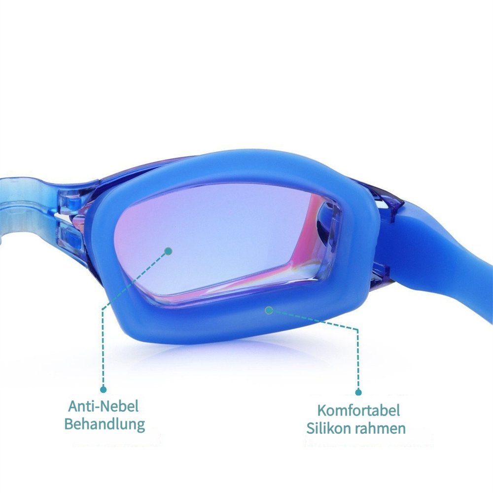 Rouemi Schwimmbrille Schwimmbrille für Blau Taucherbrille wasserdicht Anti-Beschlag Erwachsene