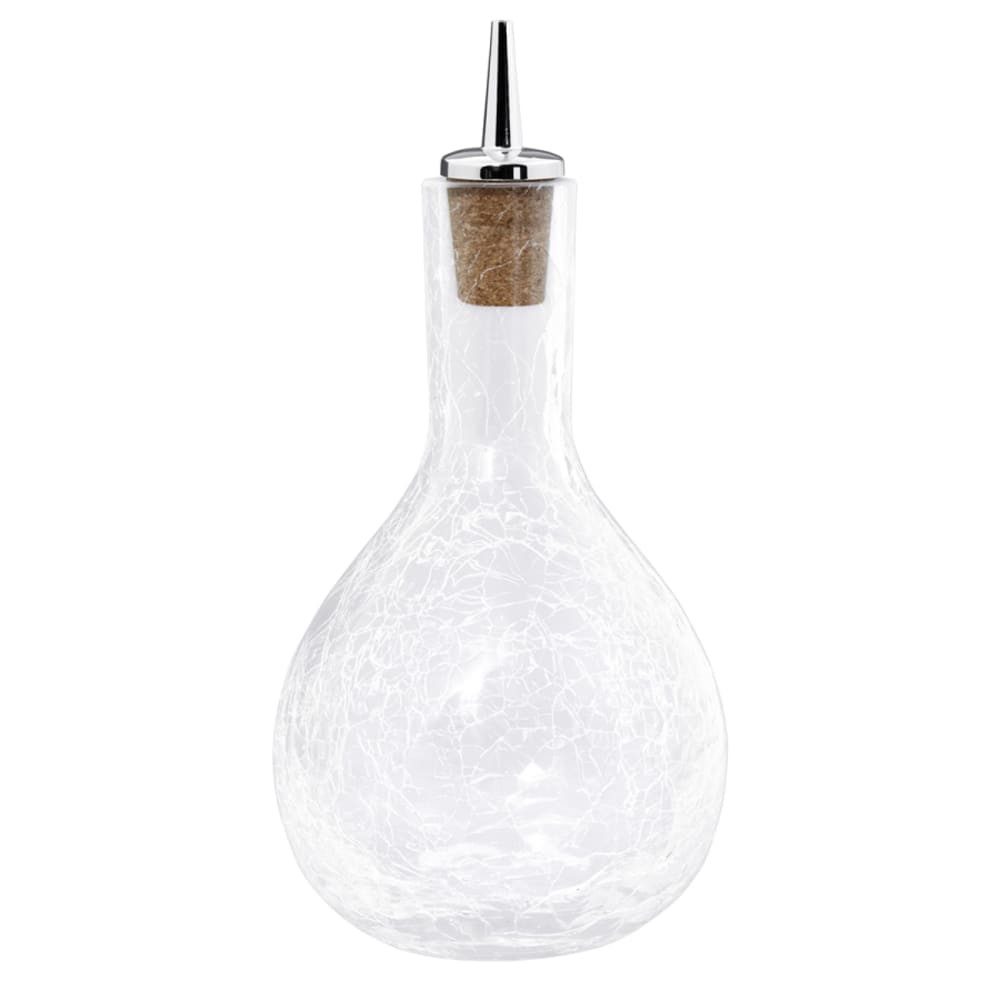 FUCHS Dekantierausgießer Dash-Bottle, Bitterflasche - Craquelé Glas mit verchromten Ausgiesser