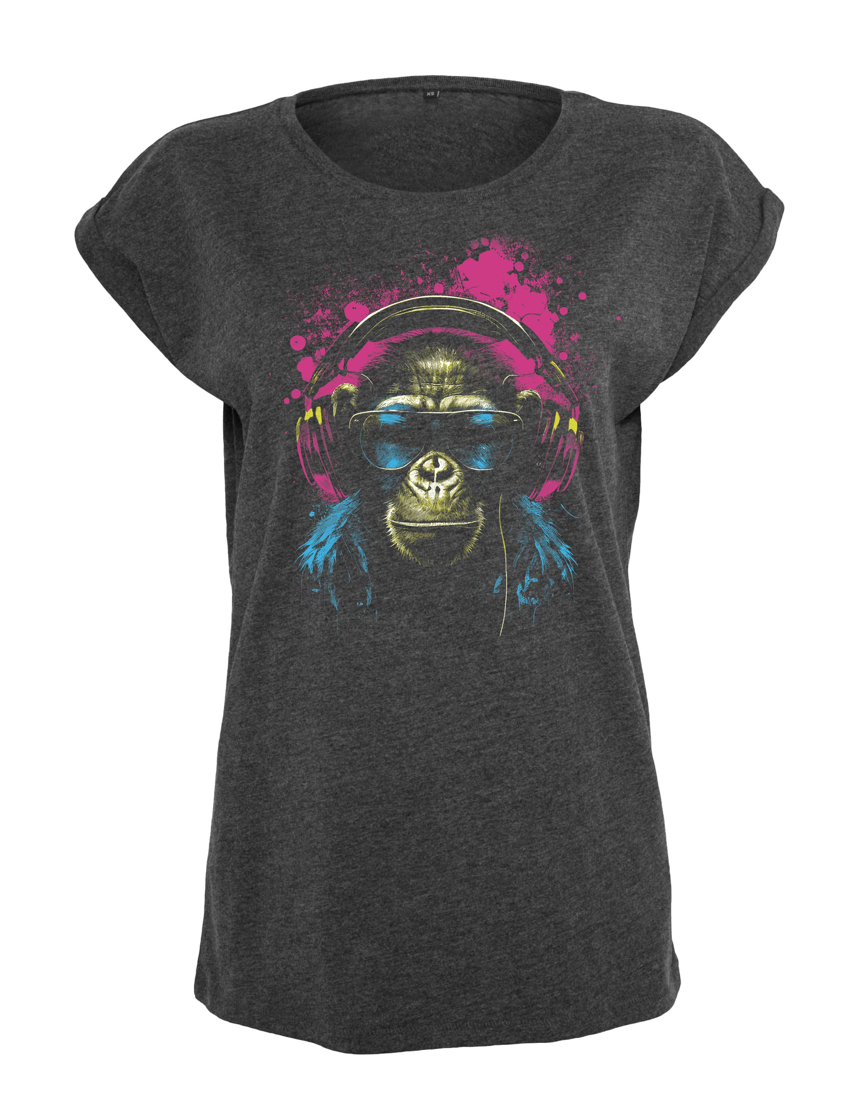Youth Designz Print-Shirt "Affe Headset" Damen günstig online kaufen