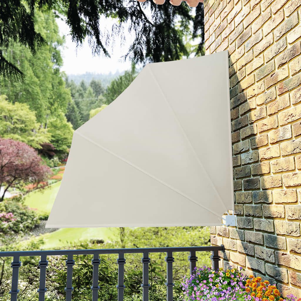 furnicato Markise Faltbarer Balkonfächer Creme 140×140 günstig online kaufen