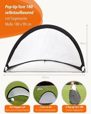 SPORTIKEL24 Pop-Up Target 2 x Pop-Up-Tore im Set, 180 cm breit, mit Tragetasche