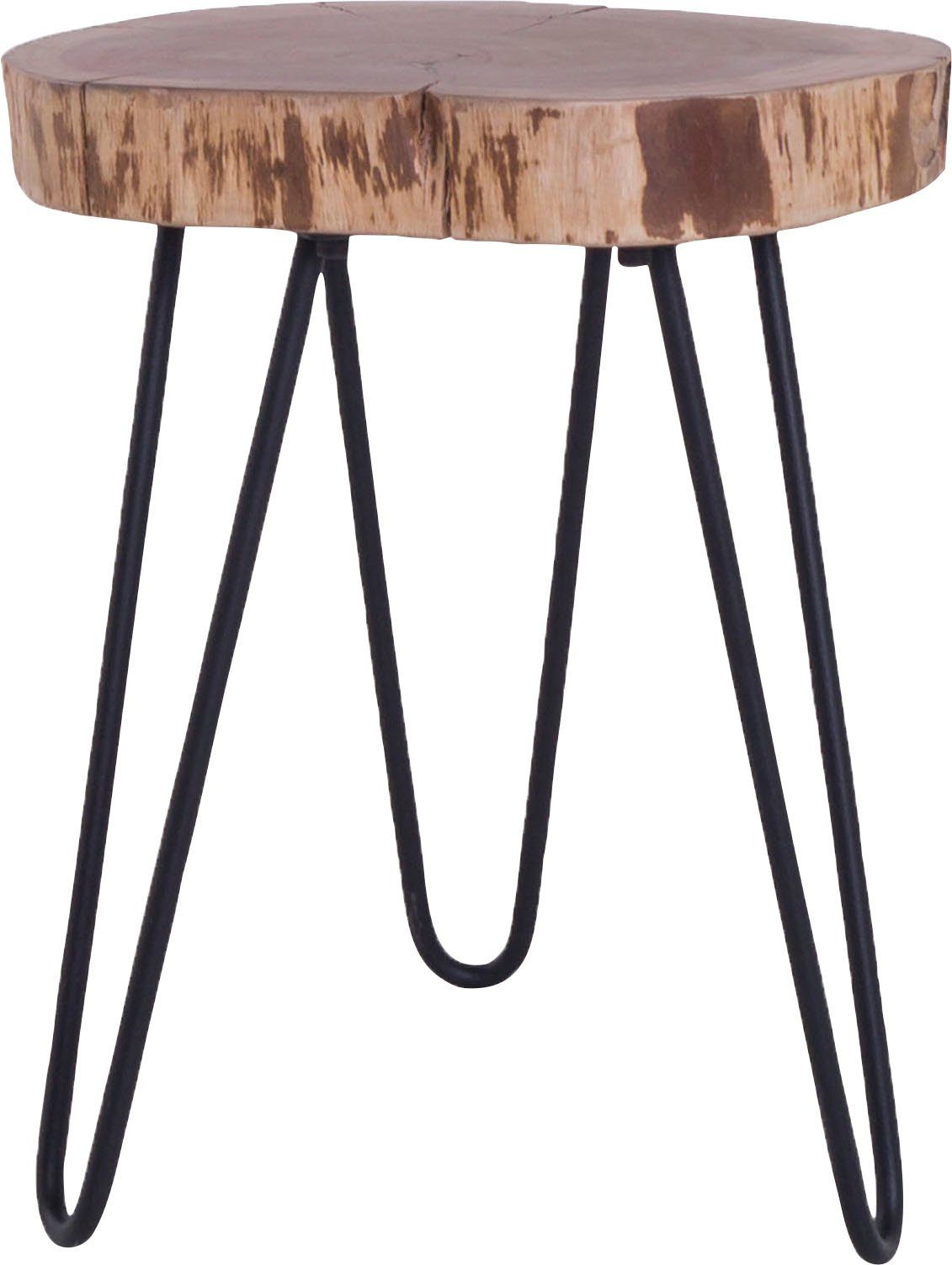 byLIVING Beistelltisch Nasti, aus Massivholz, mit Baumkante günstig online kaufen