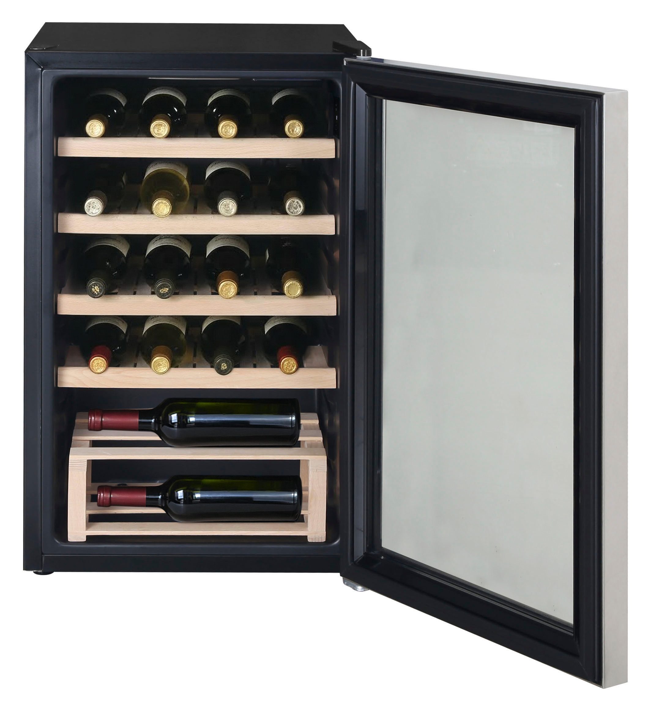 Hanseatic Weinkühlschrank HWC20FCBH-2, für 20 Standardflaschen á 0,75l,mit digitaler Temperaturanzeige, LED Beleuchtung