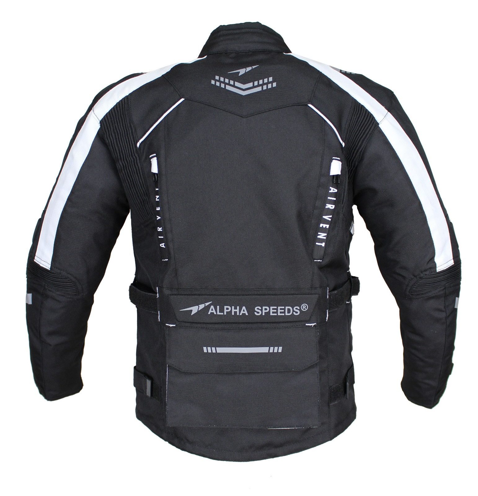 Alpha Speeds Motorradjacke Kinder Motorrad Textil Jacke Biker wasserdicht Jacke mit Protektoren Sport, Innenjacke ist trennbar: All Season, Weiß – Bild 4 von 5