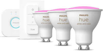 Philips Hue »White&Col. Amb. GU10, 3er-Pack. Starterset inkl DS!« LED-Leuchtmittel, GU10, 5 St., Warmweiß, Farbwechsler