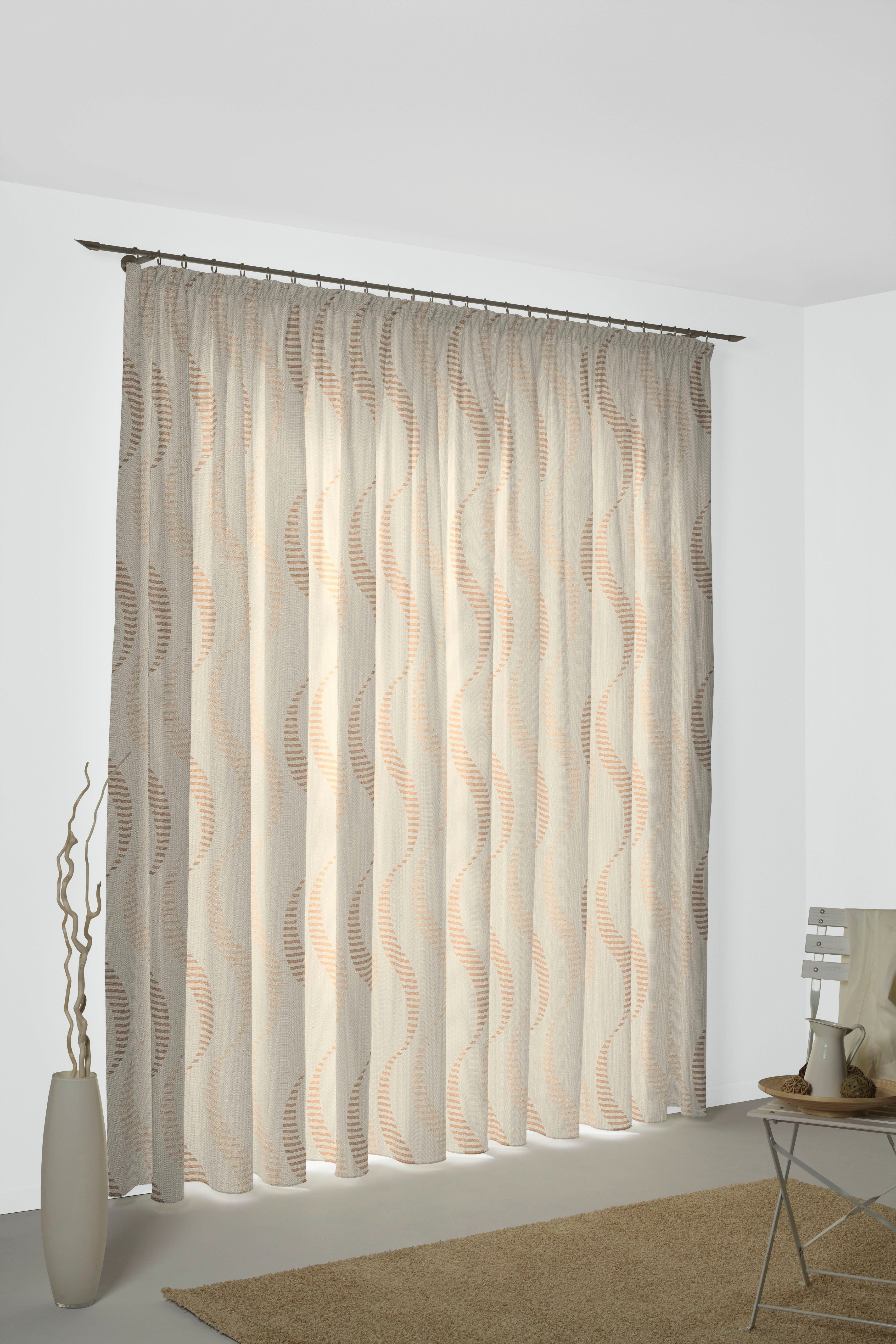 Vorhang Lupara, Wirth, Multifunktionsband (1 St), blickdicht, Jacquard beige | Fertiggardinen