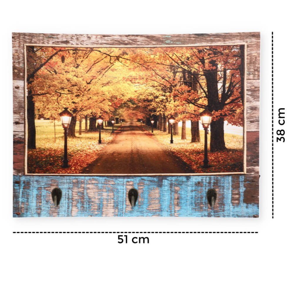 GarPet Schlüsselbrett LED Schlüsselboard Flur Leinwand Holz Schlüssel Brett günstig online kaufen