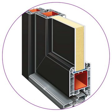 vidaXL Haustür Haustür Anthrazit 108x208 cm Eingangstür Außentür Glas-Element Linkshä