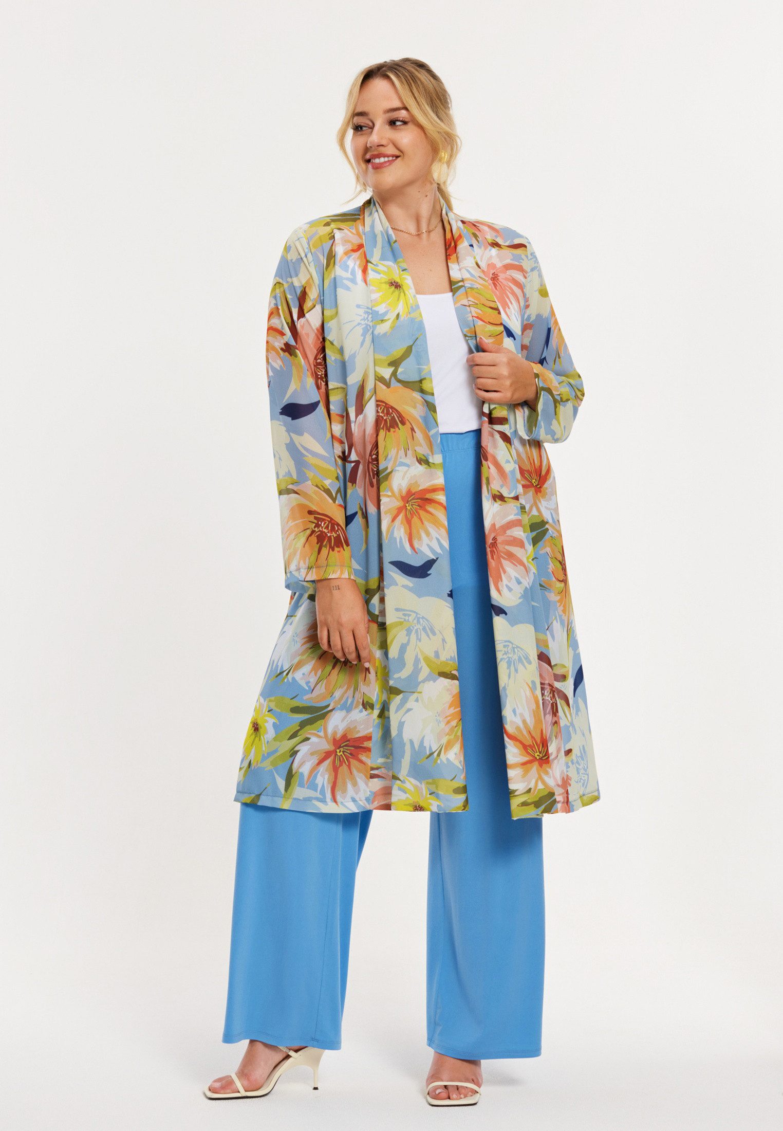 YOEK Langmantel Damen Jacke Flare Fit