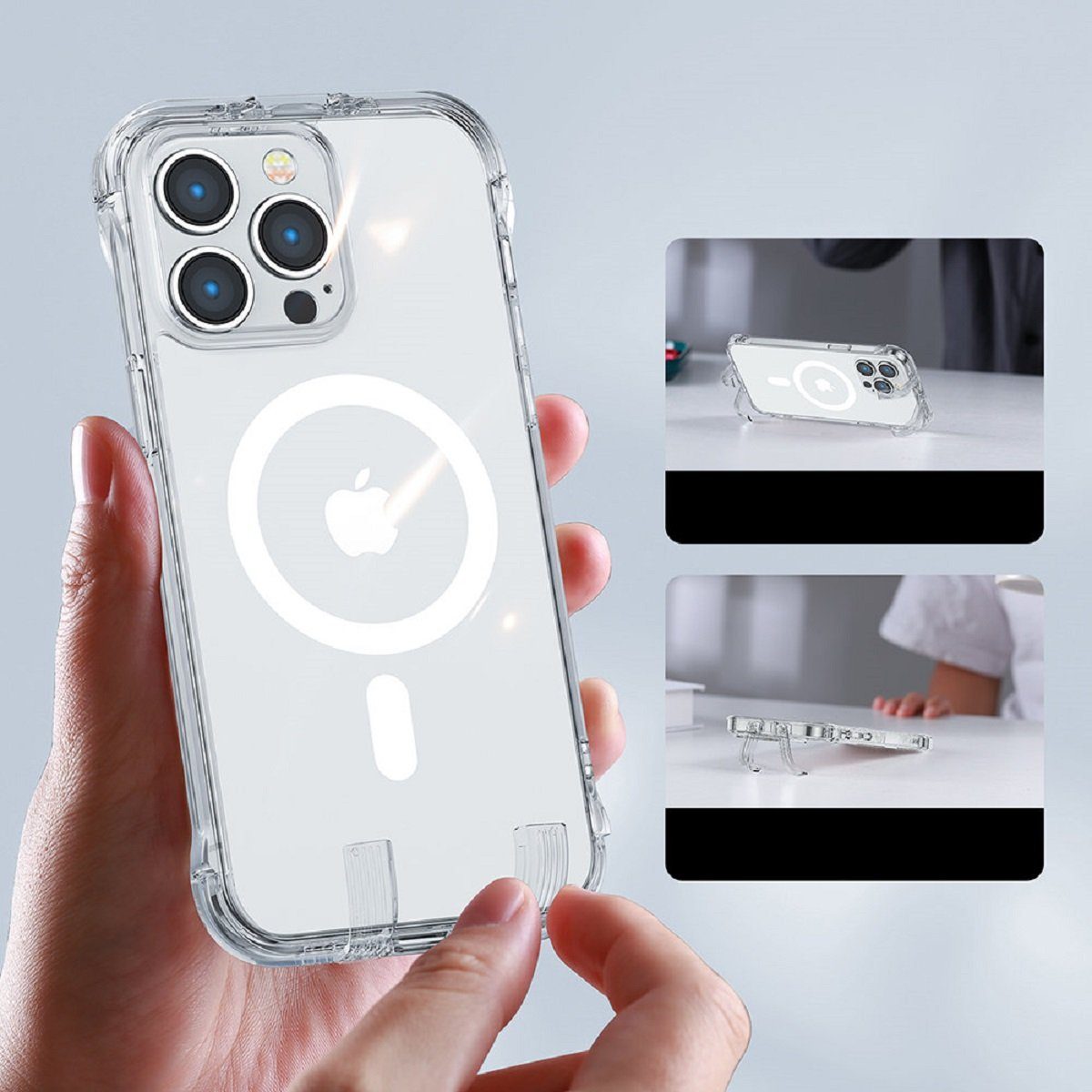JOYROOM Handyhülle Magnetic Defender Hülle für iPhone 14 gepanzert mit Hakenständer, für iPhone 14, Pro, Plus, Pro Max