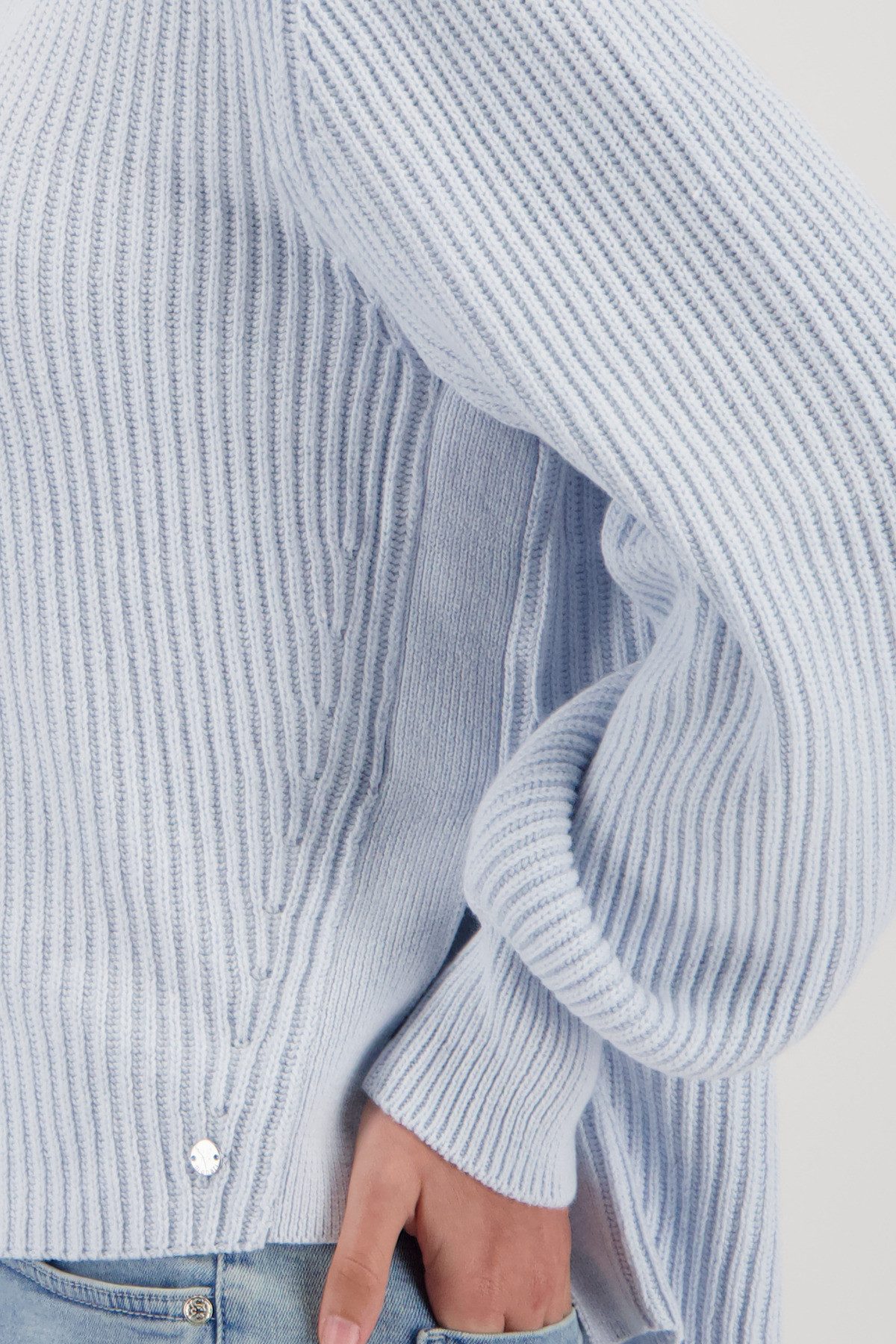 Monari Strickpullover Pullover Basic Perlfang Regular fit mit Stehkragen