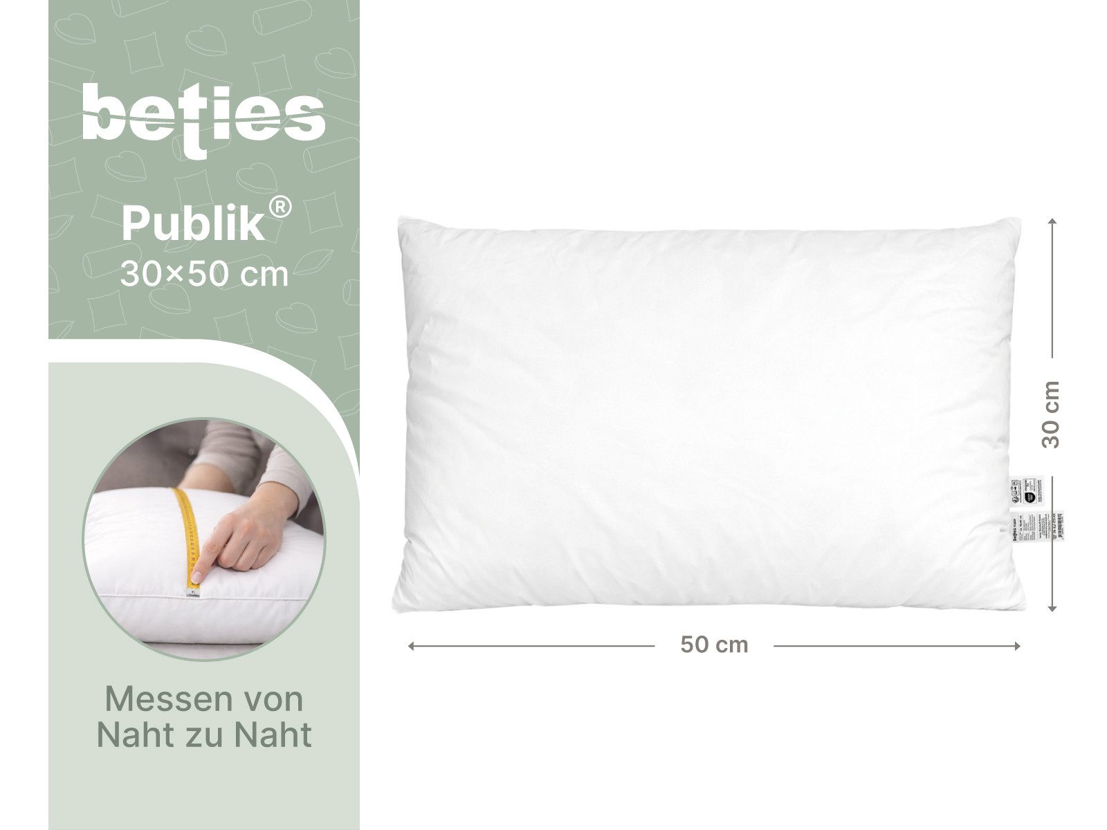 beties Federkissen Publik, Füllung: Enten- und Gänsefedern, Bezug: Baumwolle, Seitenschläfer, Bauchschläfer, Rückenschläfer, 1 Stück, waschbar - in verschiedenen Größen erhältlich