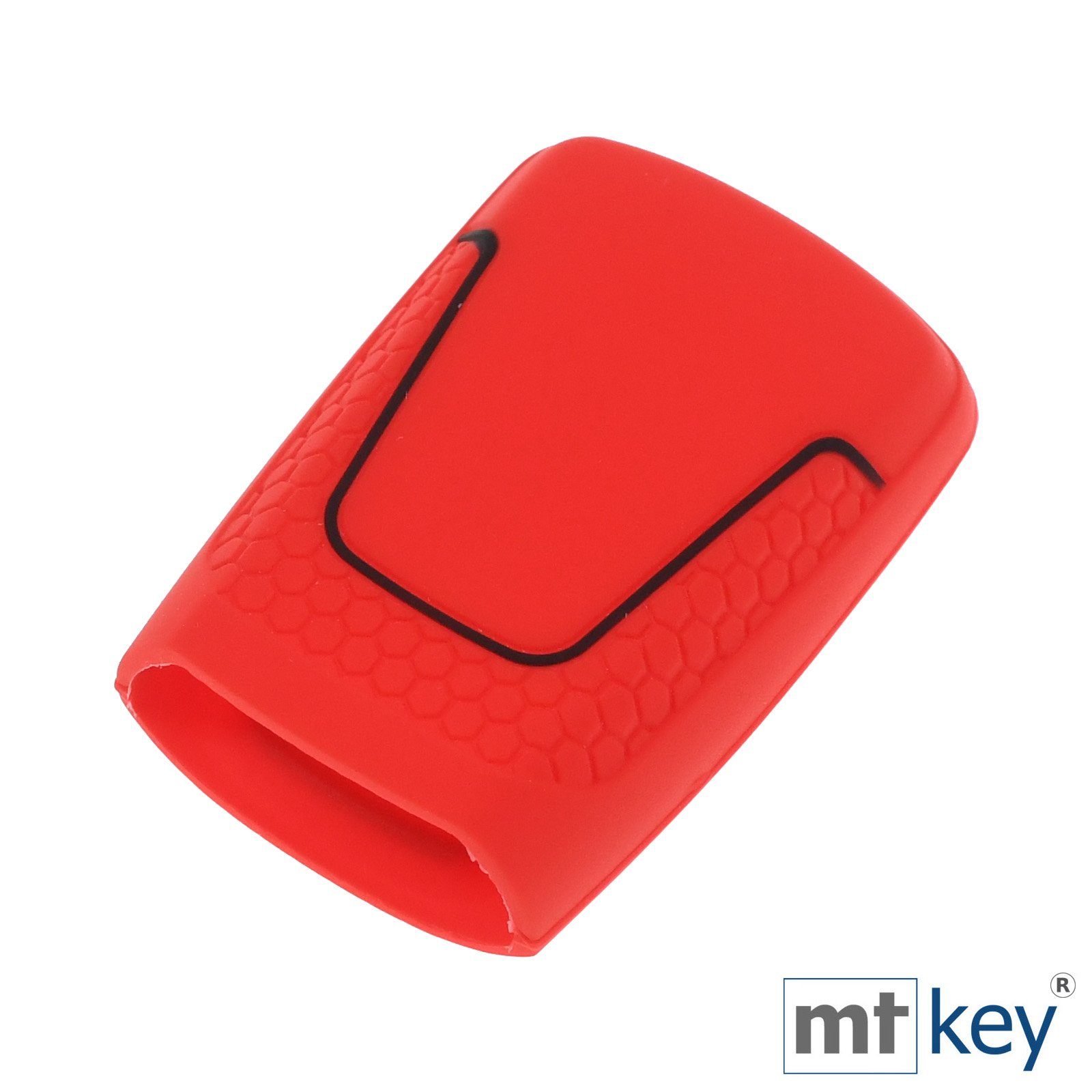 mt-key A6 Tasten Schlüsselband, A5 Audi Design mit Rot Q8 A4 KEYLESS Q5 Autoschlüssel Schutzhülle A7 SMARTKEY A8 Schlüsseltasche Q2 Q7 3 Wabe im für Silikon TT