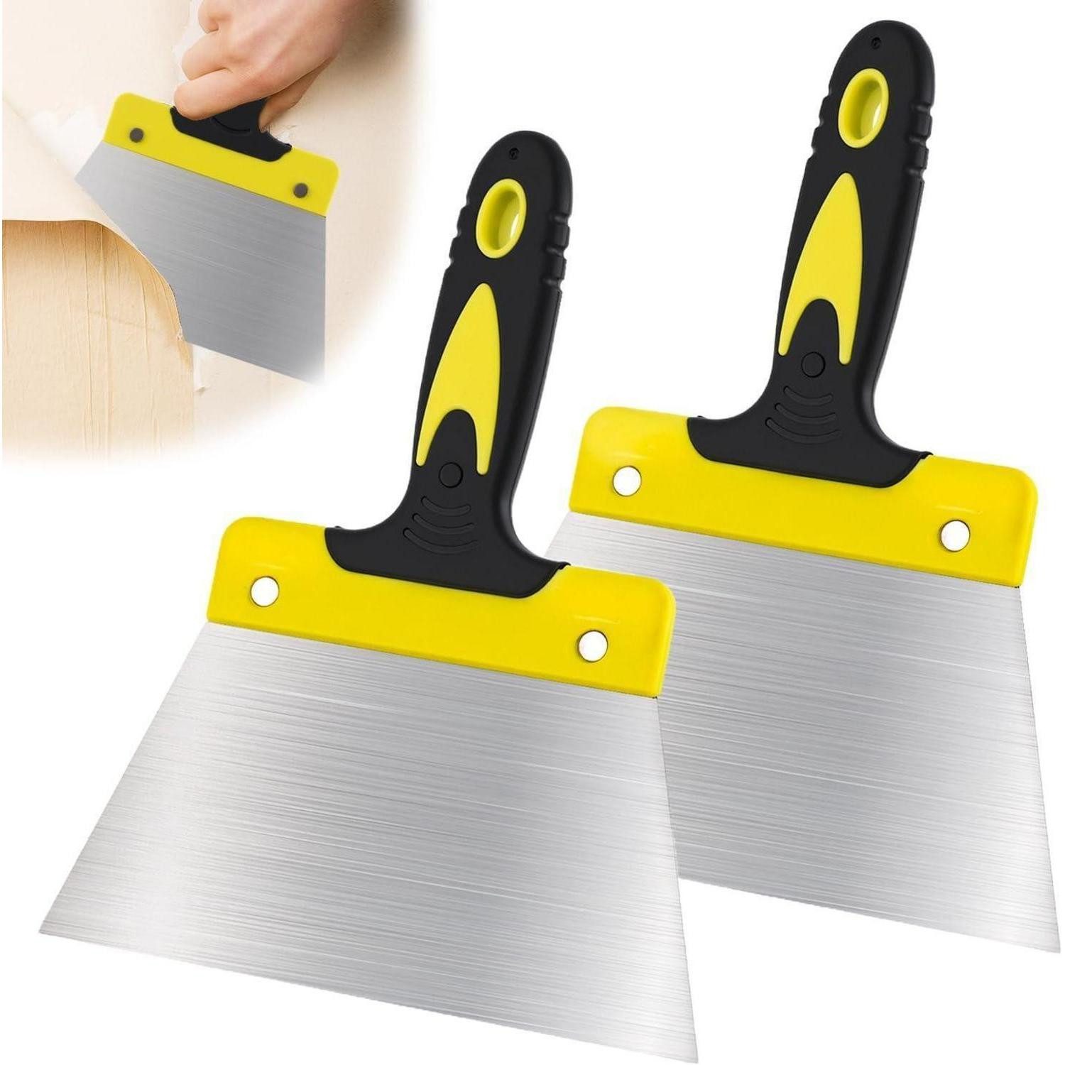 LuxusKollektion Malerspachtel Malerspachtel 2 Stück 18 cm Tapetenschaber Spachtelmesser Silikongriff