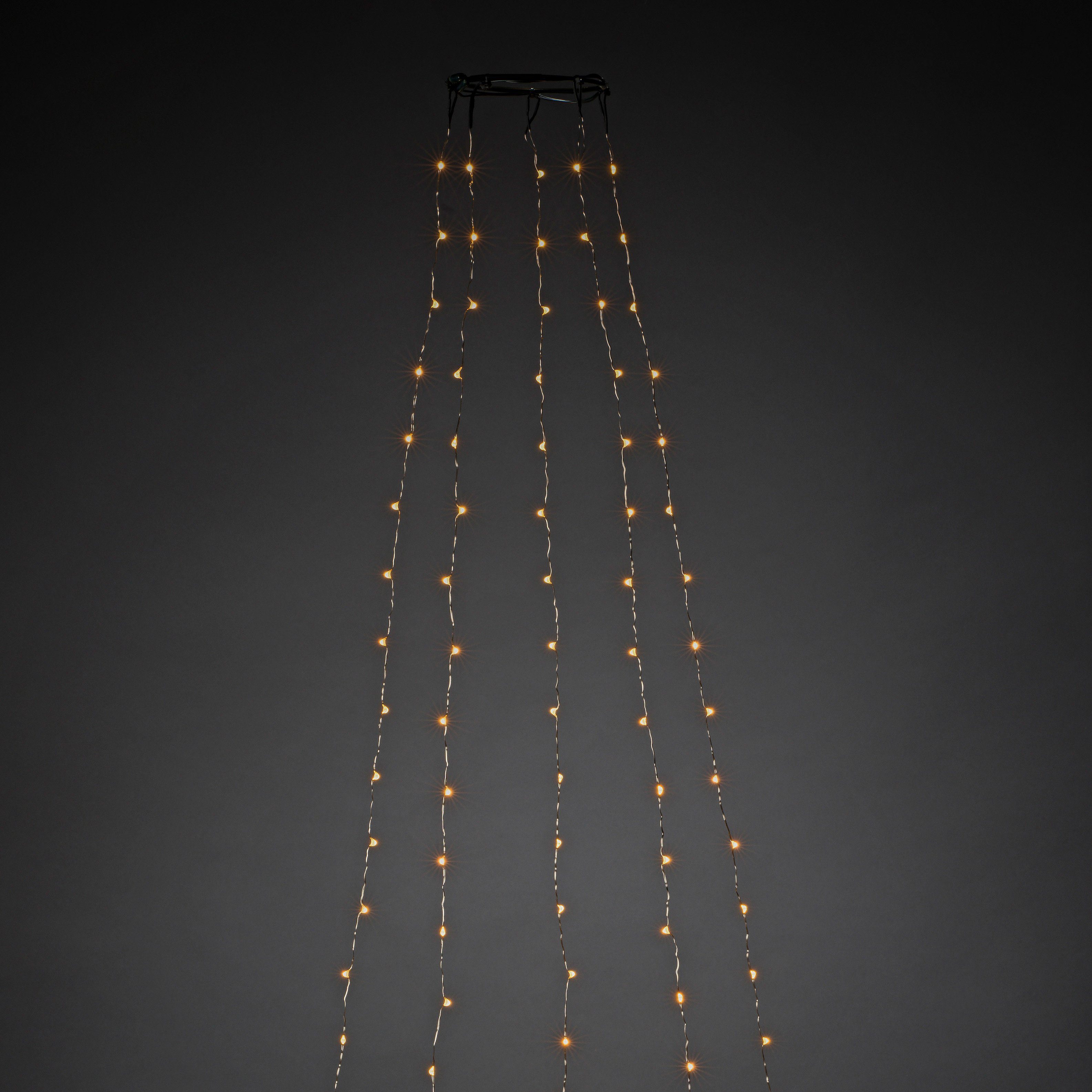 KONSTSMIDE LED-Baummantel, 240-flammig, à 48 LED Tropfen, Ø Ring 11, LED Stränge Dioden mit 5 Lichterkette
