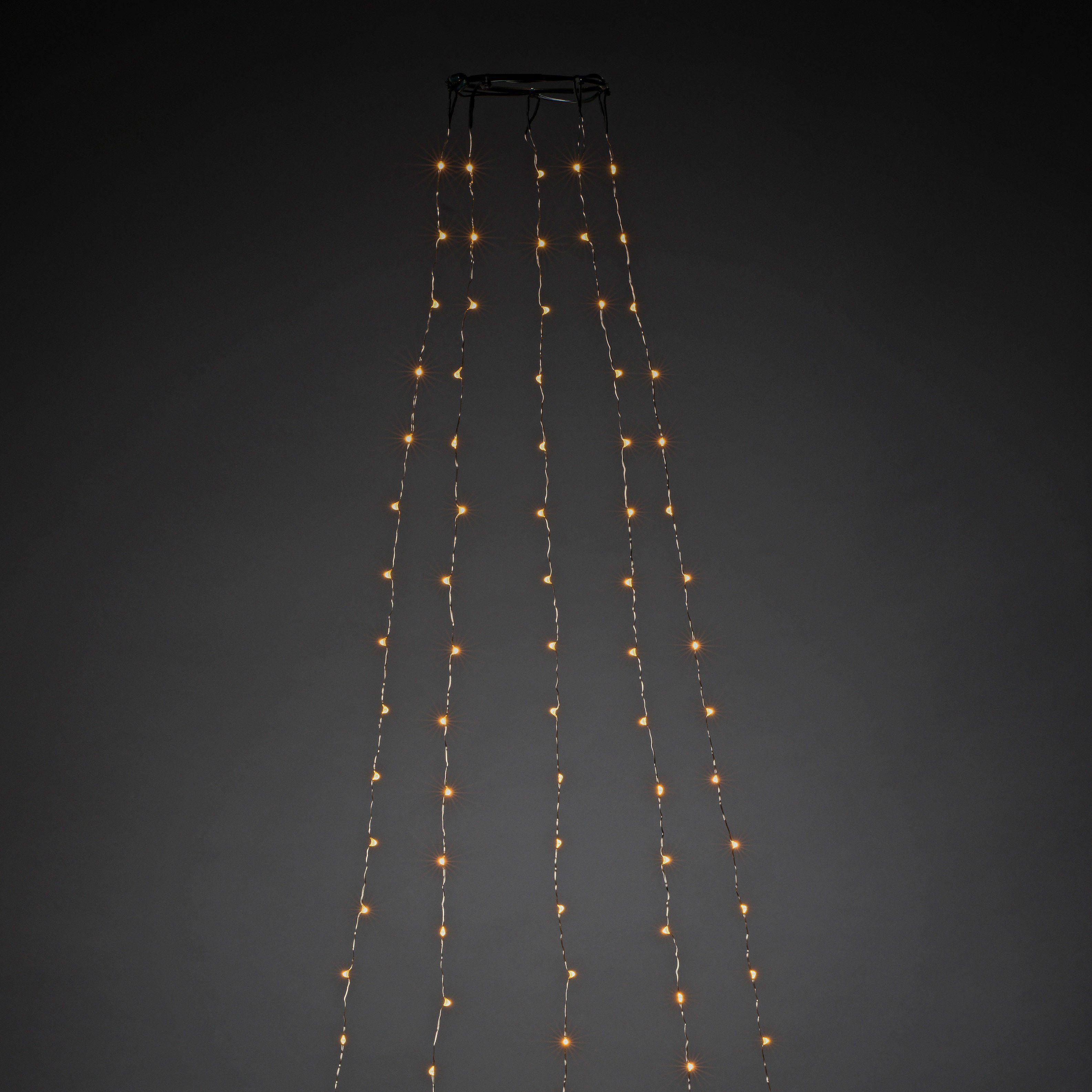 KONSTSMIDE LED-Baummantel, 240-flammig, LED Lichterkette mit Ring Ø 11, LED Tropfen, 5 Stränge à 48 Dioden