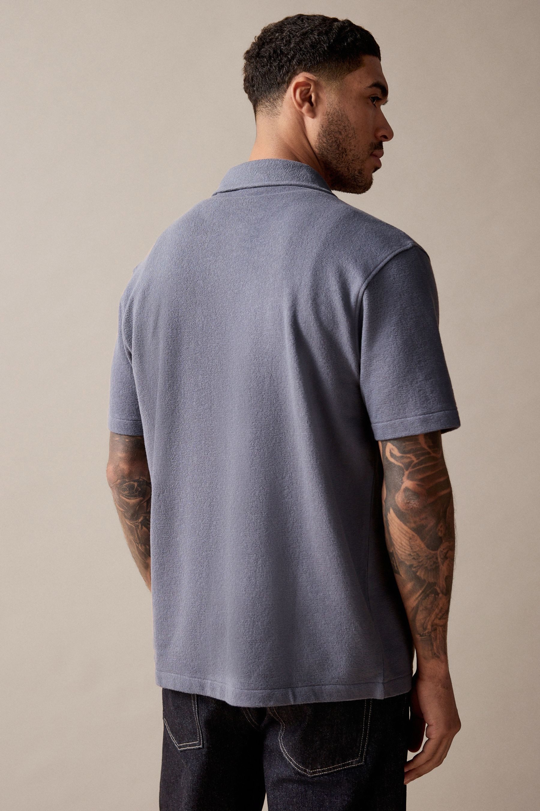Next Kurzarmhemd Schweres strukturiertes Jerseyhemd 100 % günstig online kaufen