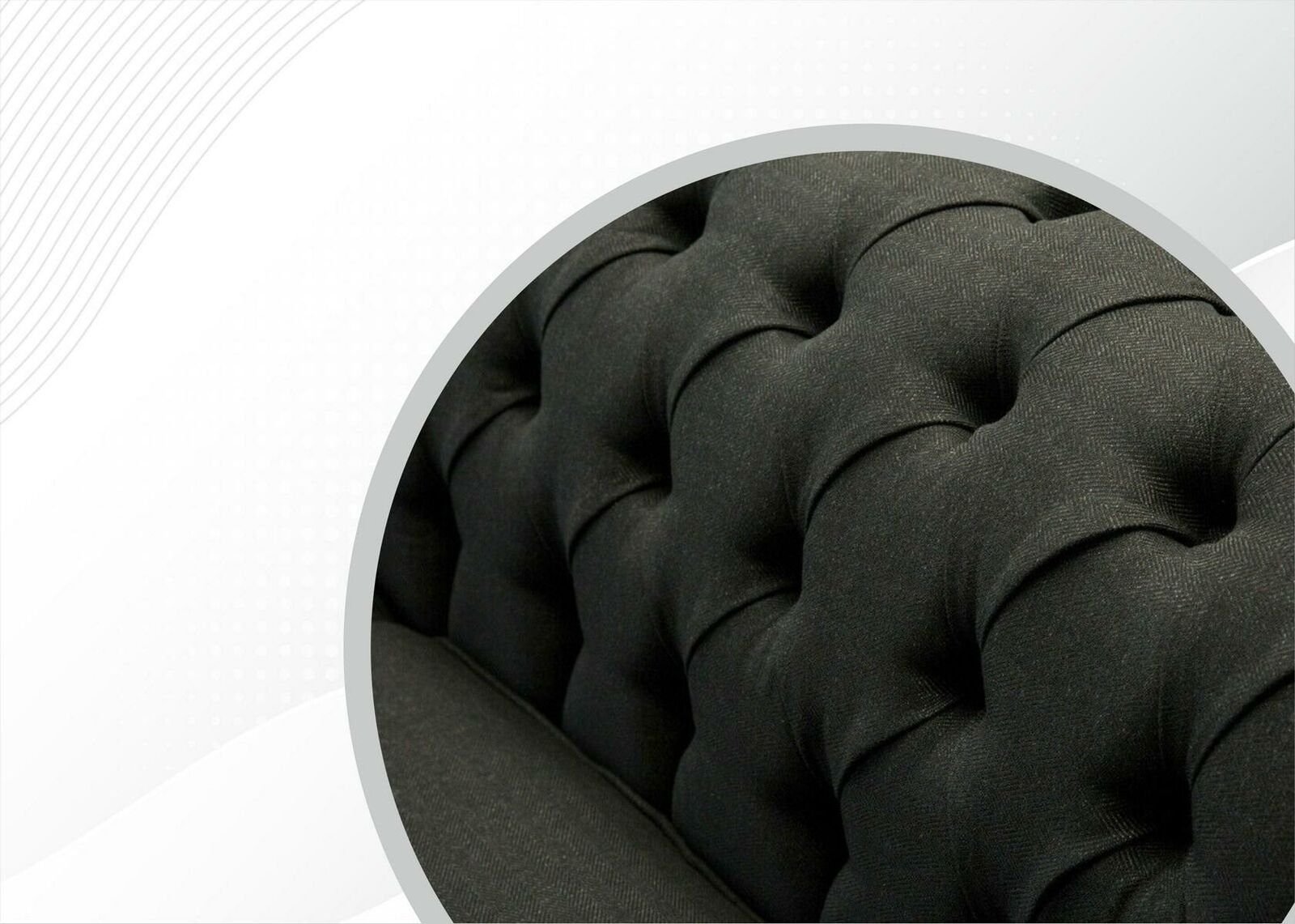 Dreisitzer in Dunkelgrauer Chesterfield Chesterfield-Sofa 3-Sitzer Möbel Neu, Made luxus JVmoebel Europe