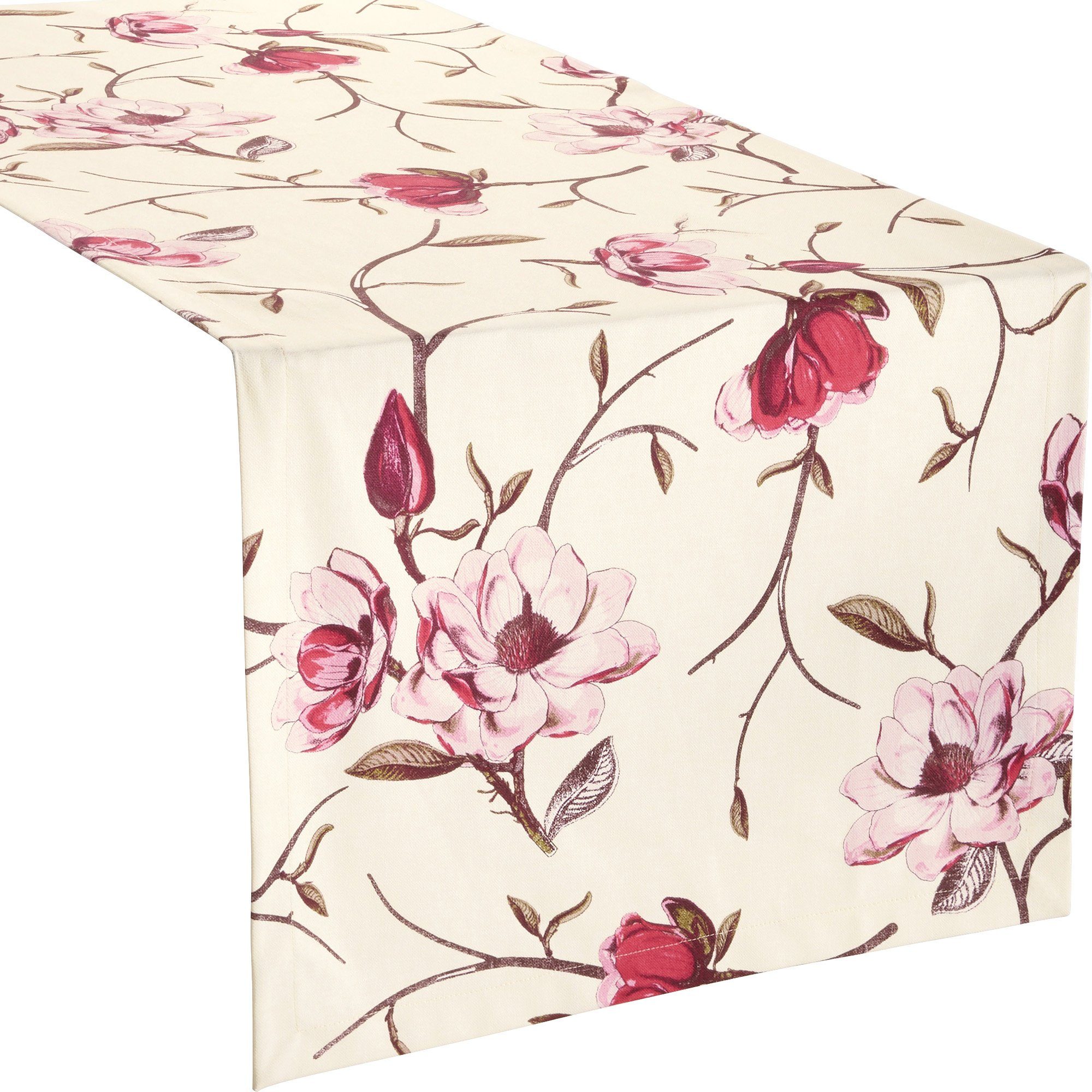 Erwin Müller Tischdecke Tischläufer "Magnolie", fleckabweisend Blumen