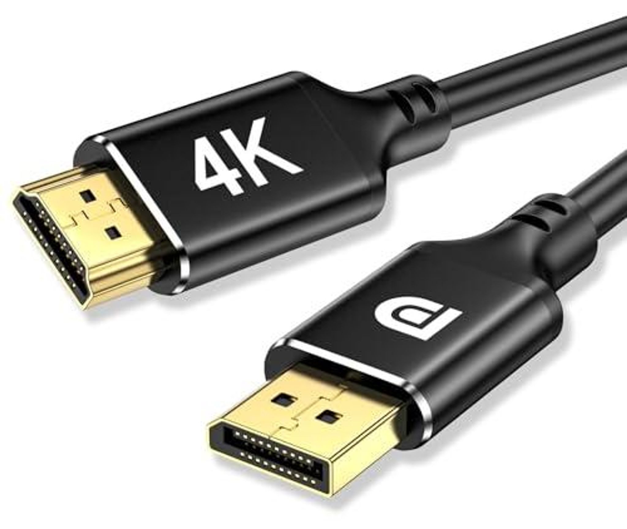 FELIXLEO 4K DisplayPort auf HDMI Kabel 2M DP1.2 HDMI1.4 Schwarz Audio- & Video-Kabel