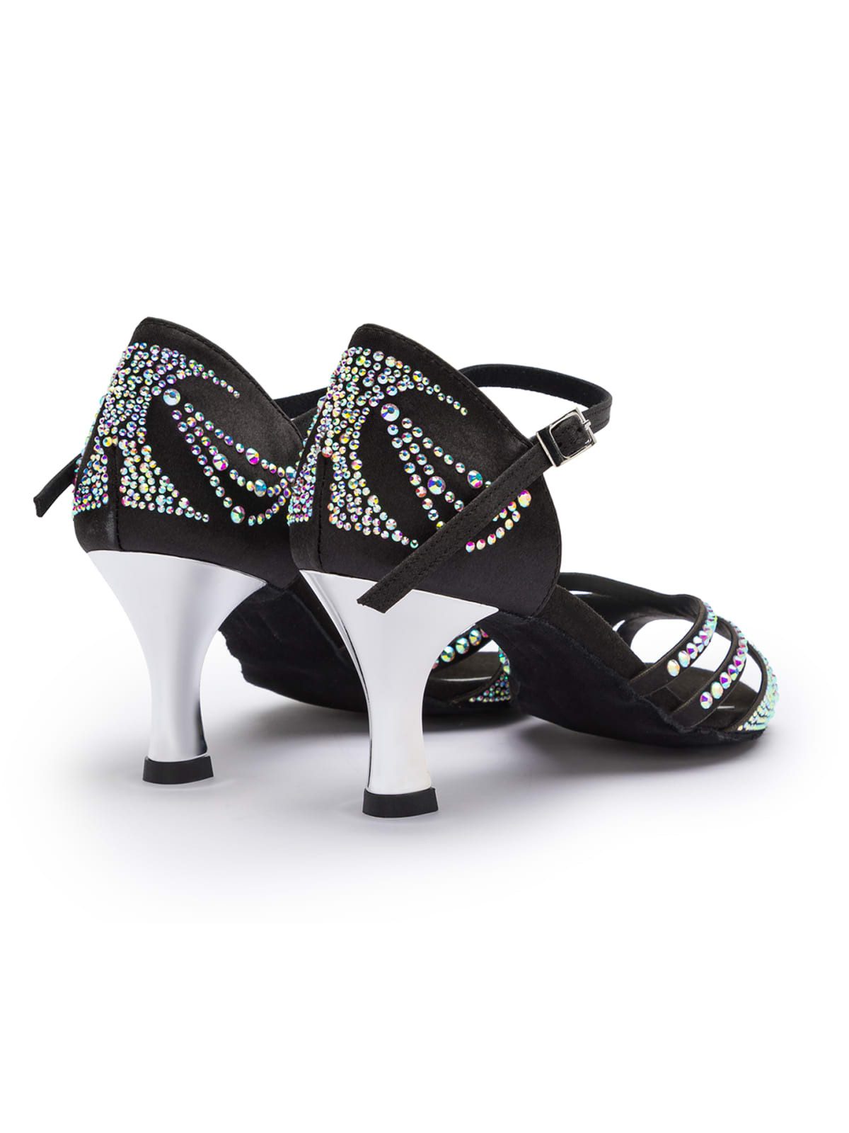 Dancing Queens Sparkle Shine Tanzschuhe Satin - Absatz 7.0 cm flare Sandalette Tanzschuh 7 cm Absatz: Salsa, Bachata, Kizomba, Zumba