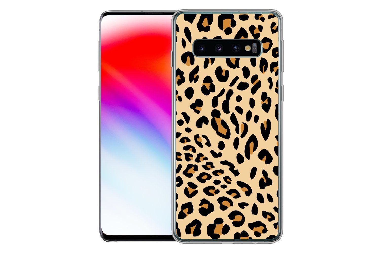MuchoWow Handyhülle für Samsung Galaxy S10 Tiermuster - Panther - Leopard, Phone Case, Silikon, Schutzhülle Dünn