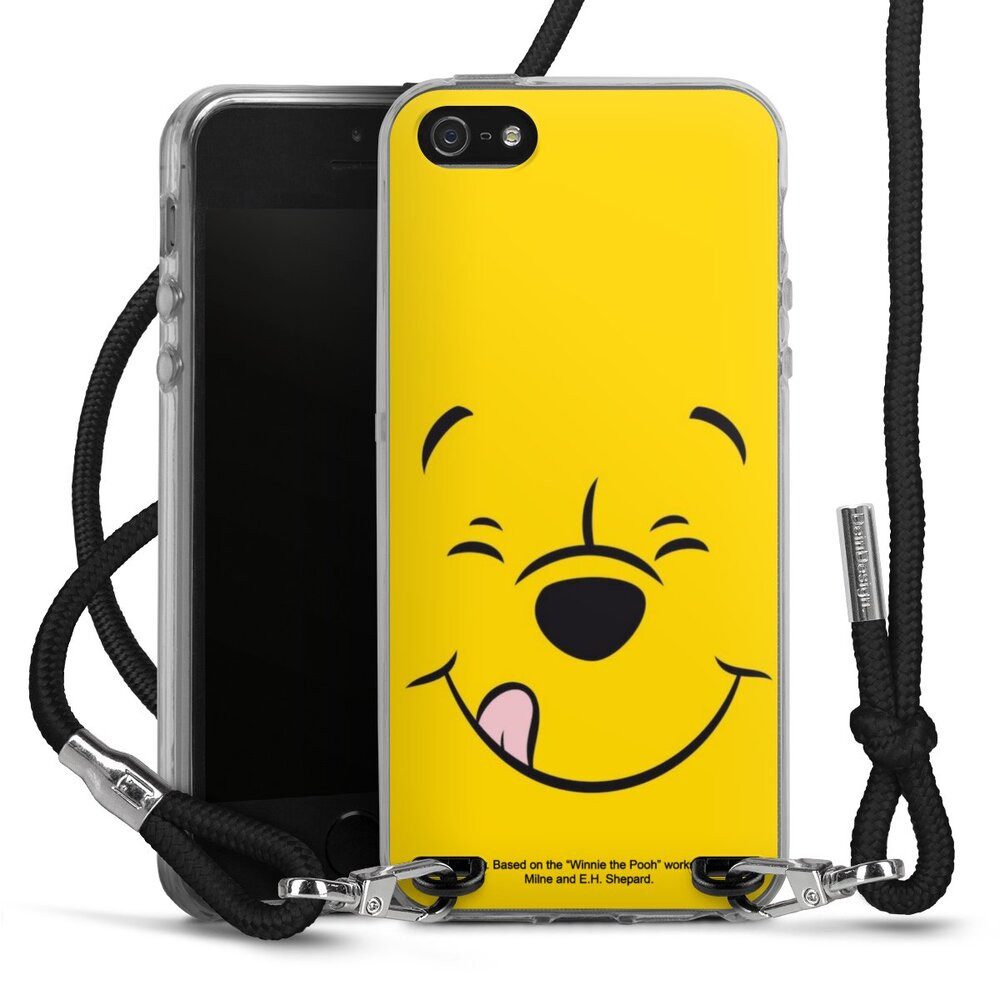 DeinDesign Handyhülle Winnie Puuh Offizielles Lizenzprodukt Disney Puuh Closeup, Apple iPhone 5 Handykette Hülle mit Band Case zum Umhängen