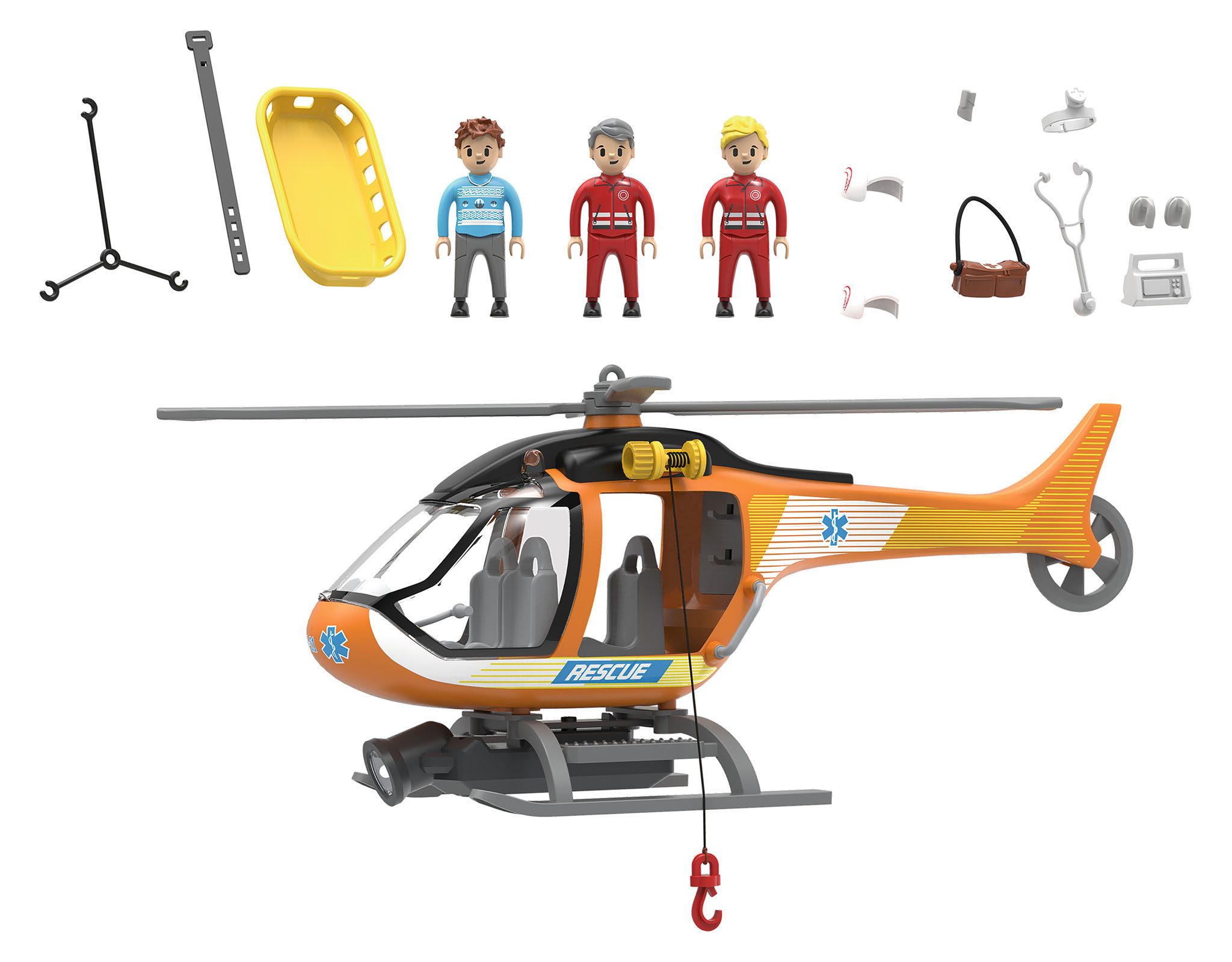 Playtive Spielzeug-Hubschrauber Set Medium, mit Licht- und Soundeffekten Hubschrauber Kinder Spiel