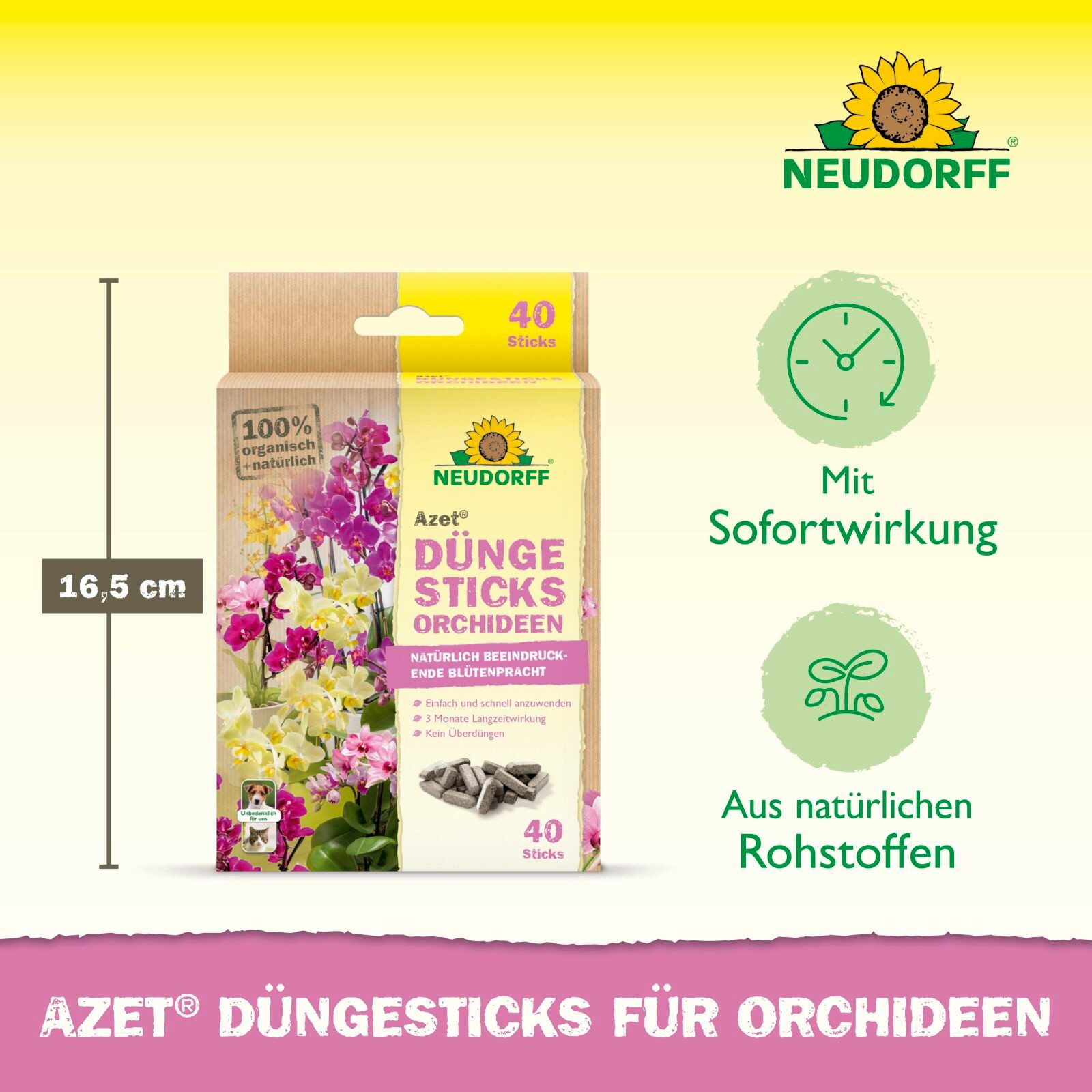 Neudorff Pflanzendünger Azet DüngeSticks für Orchideen 40 Stück