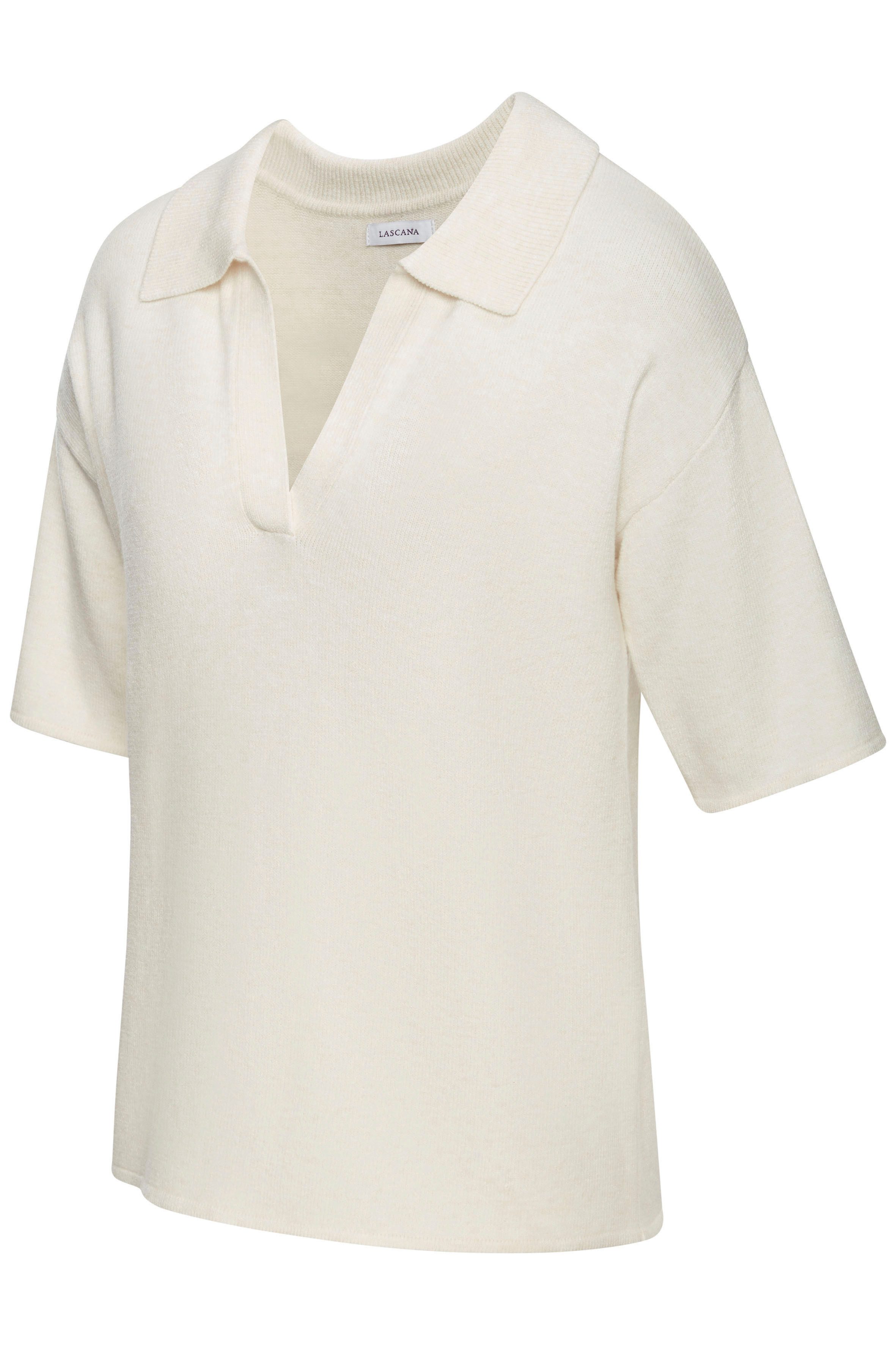 LASCANA Poloshirt aus hochwertigem Strick, Loungewear – Bild 5 von 5