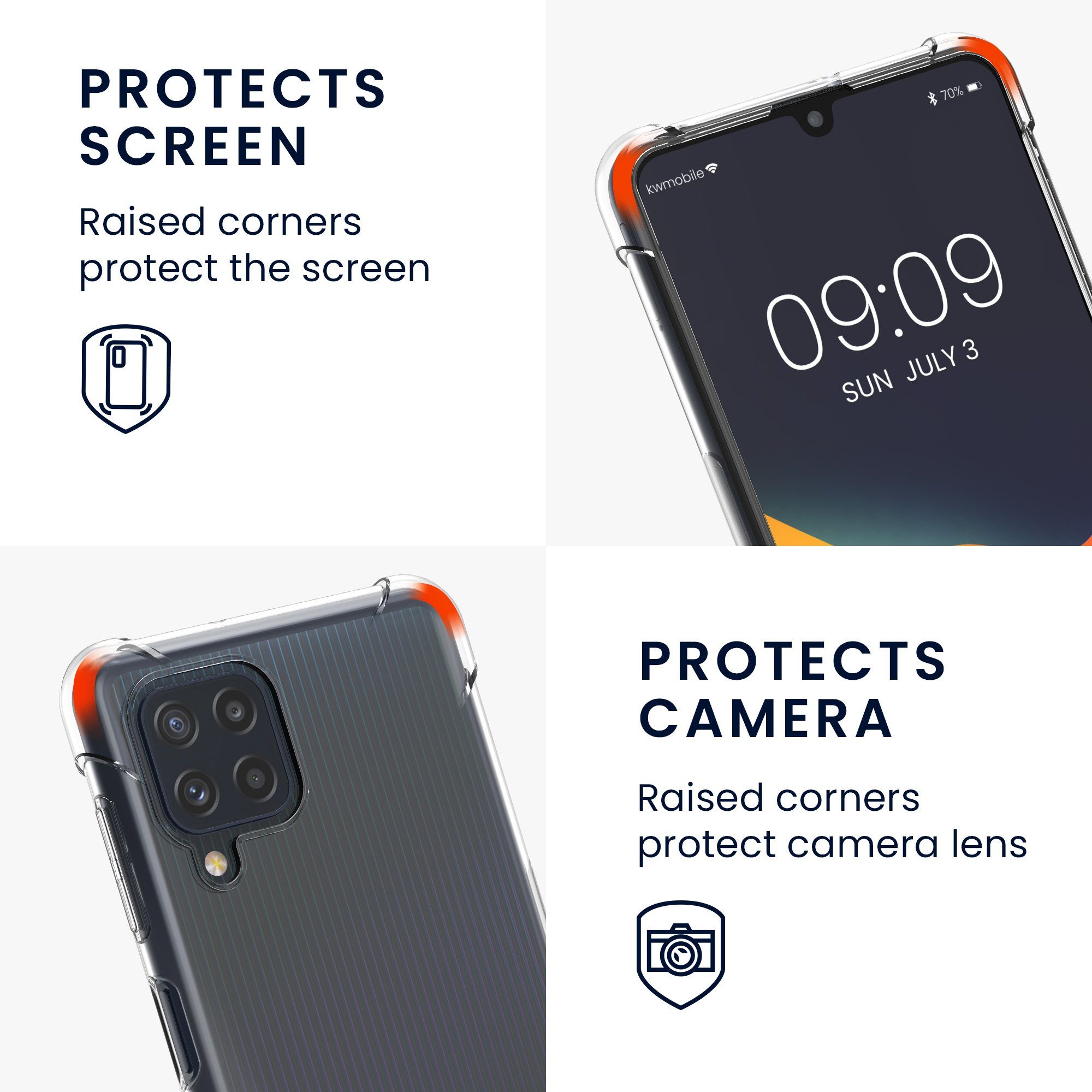kwmobile Etui Necklace Case für Samsung Galaxy M32 4G, Hülle Silikon mit Handykette - Band Handyhülle