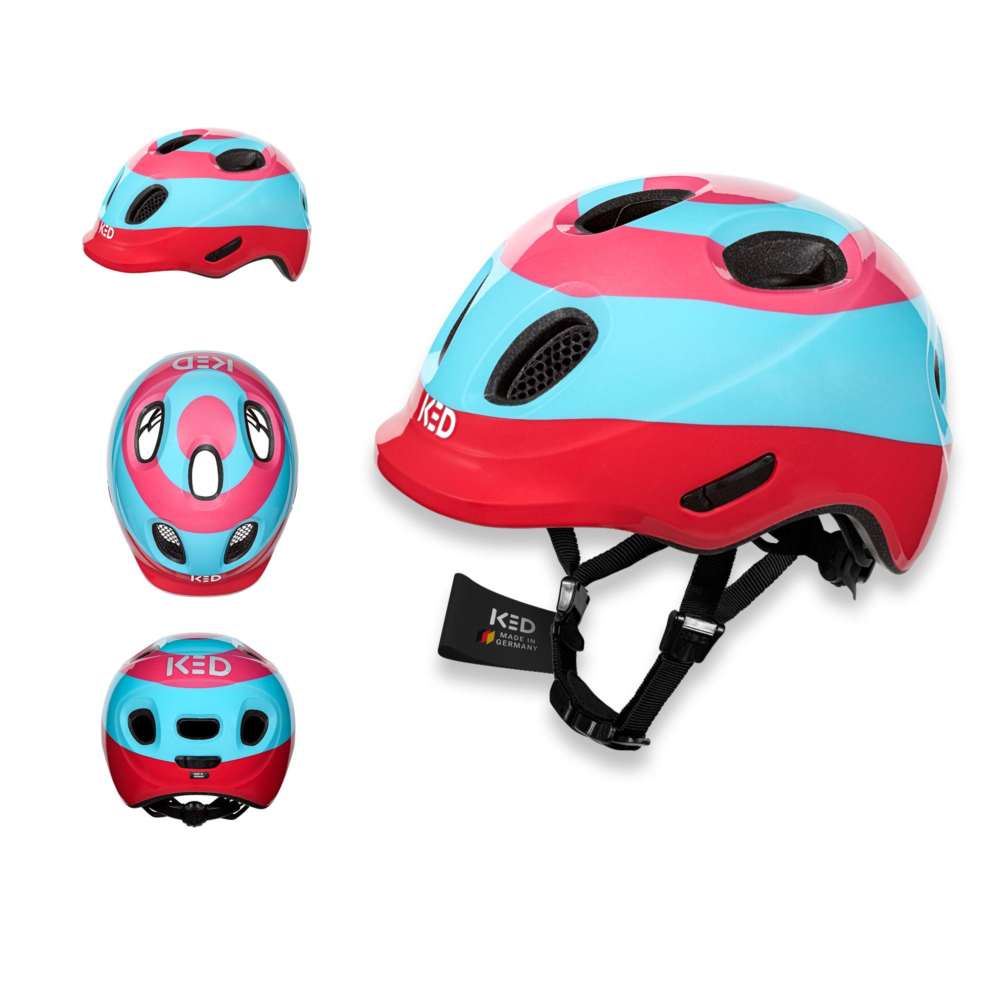KED Kinderhelm Meggy Spark Kinderfahrradhelm, Inmold, 360° Verstellsystem, Reflektoren, Insektenschutznetz