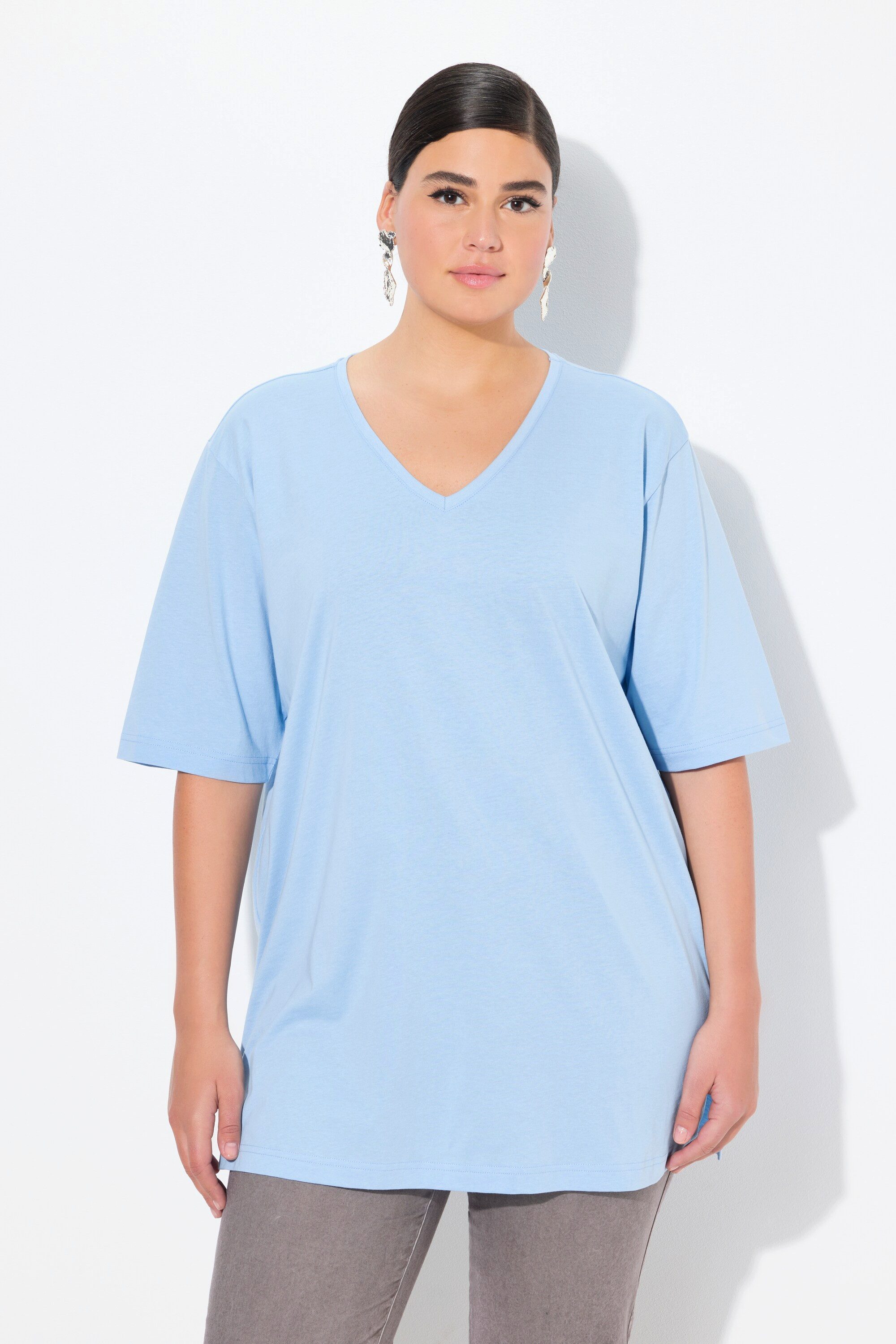 Ulla Popken T-Shirt T-Shirt V-Ausschnitt Relaxed günstig online kaufen