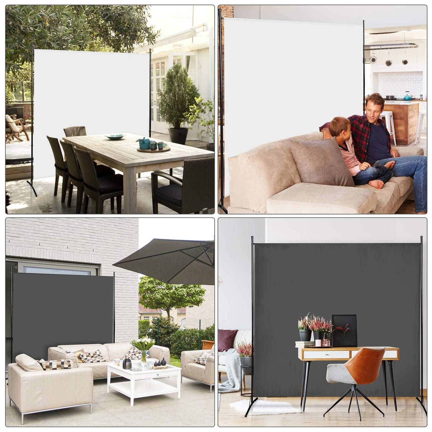 LuxusKollektion Paravent Paravent 180x180 cm Anthrazit (1 St)