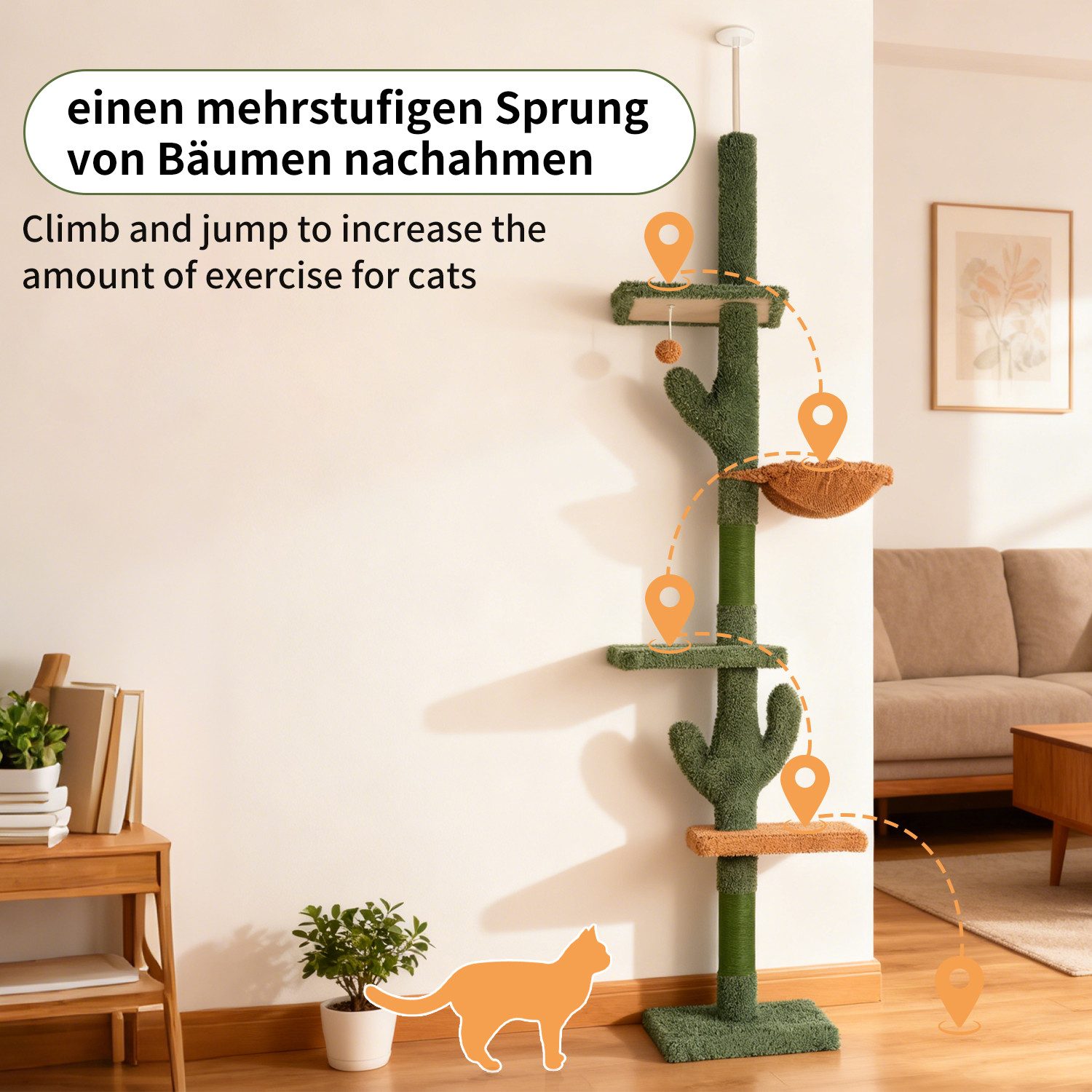 oyajia Kratzbaum, 239-275 cm höhenverstellbarer, stabil, Kippschutz